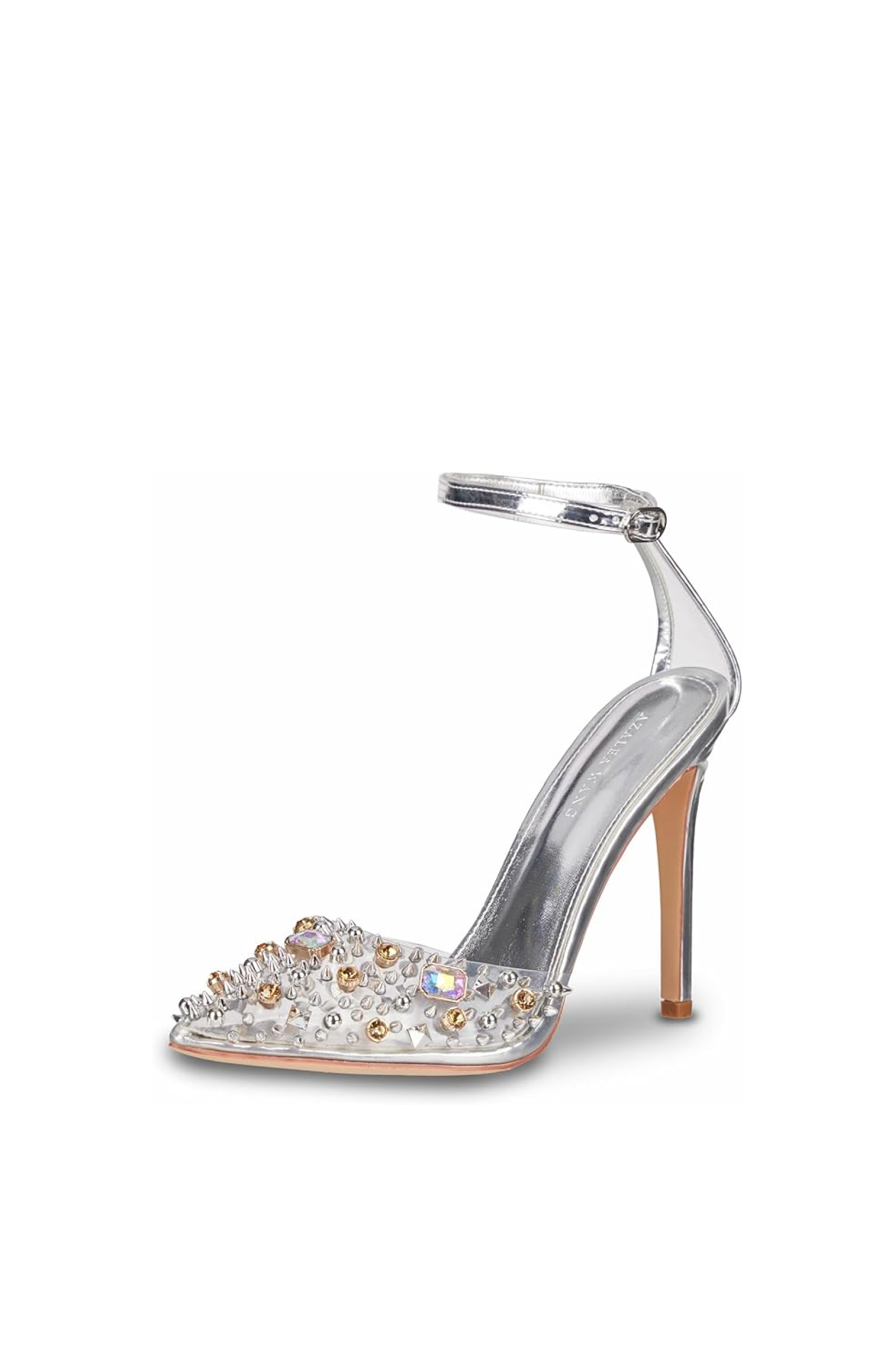 POPSTAR Studded Ankle Strap Green Stiletto Heel | AZALEA