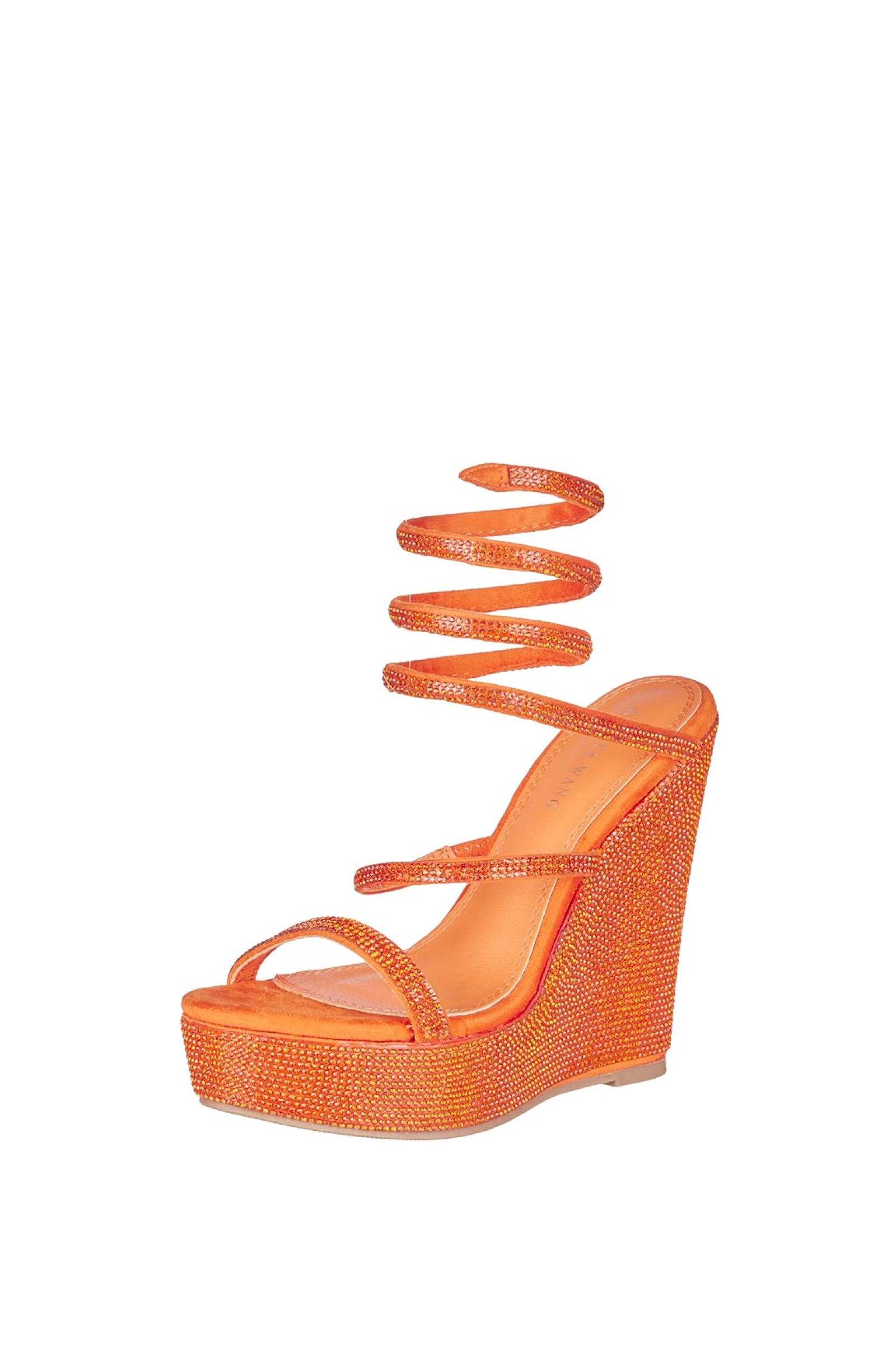 Azalea Wang Cosmo Platform Wedge Sandal in Orange at Nordstrom Size 8