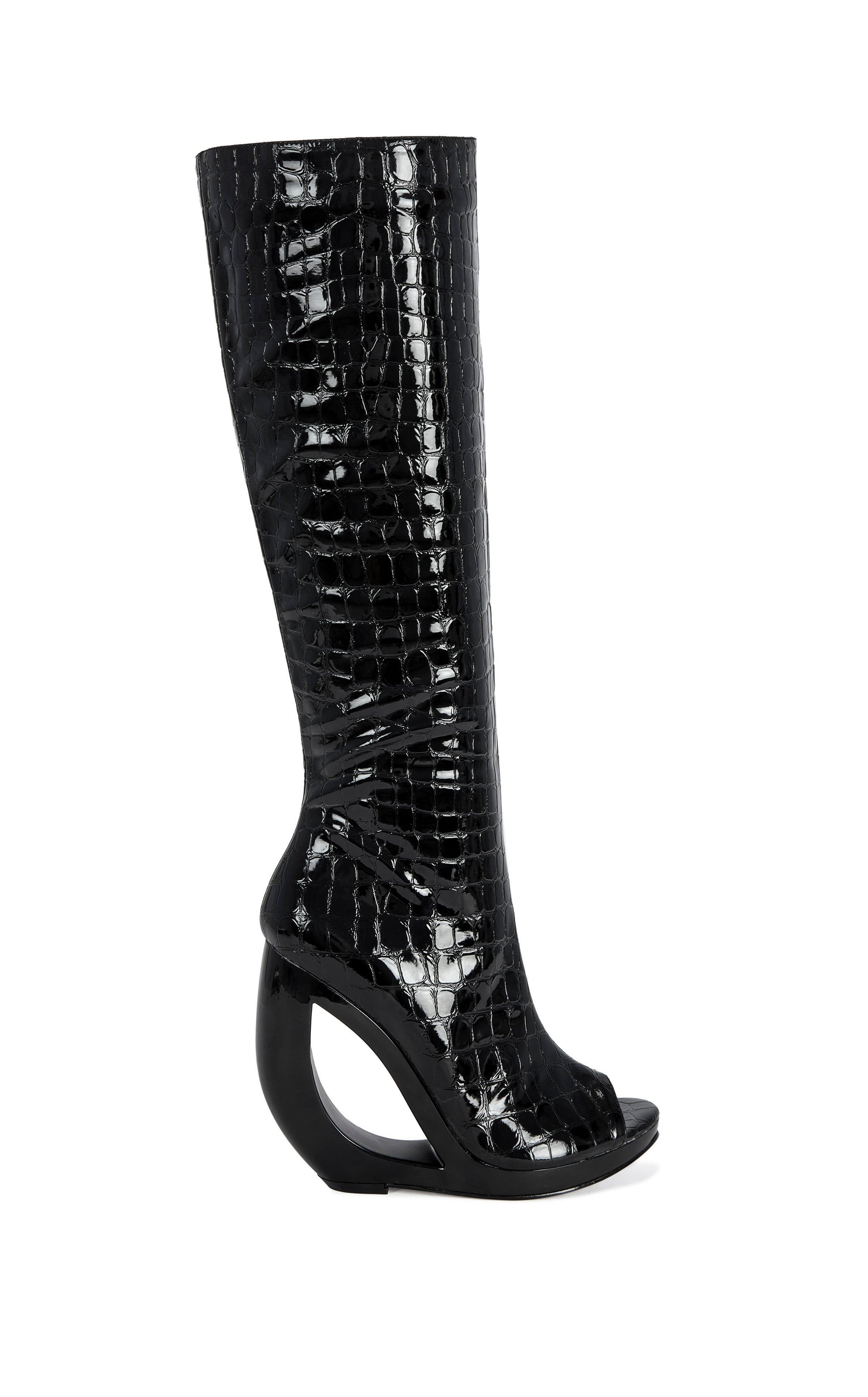 CAMILLA-BLACKCROC WEDGE BOOT | AZALEA WANG
