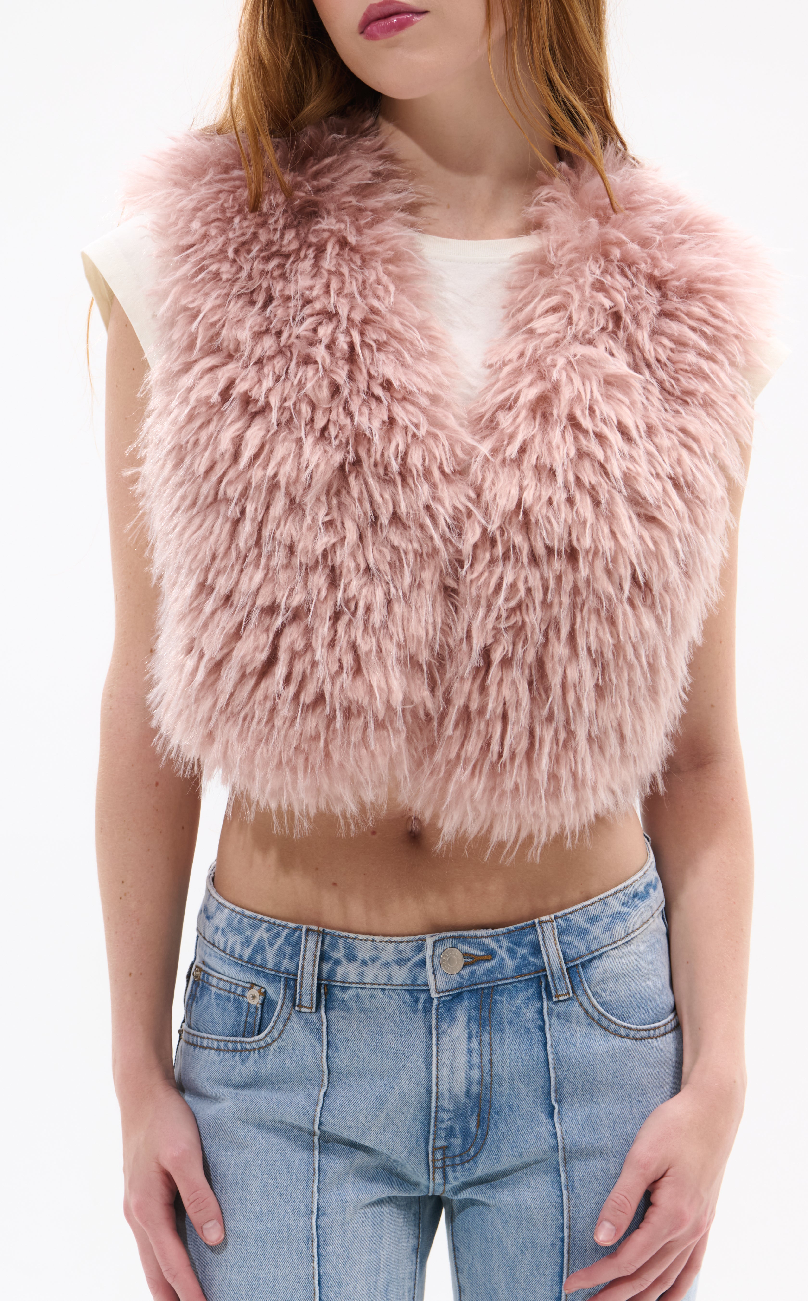 CAMILLE-PINK VEST OUTERWEAR | AZALEA WANG