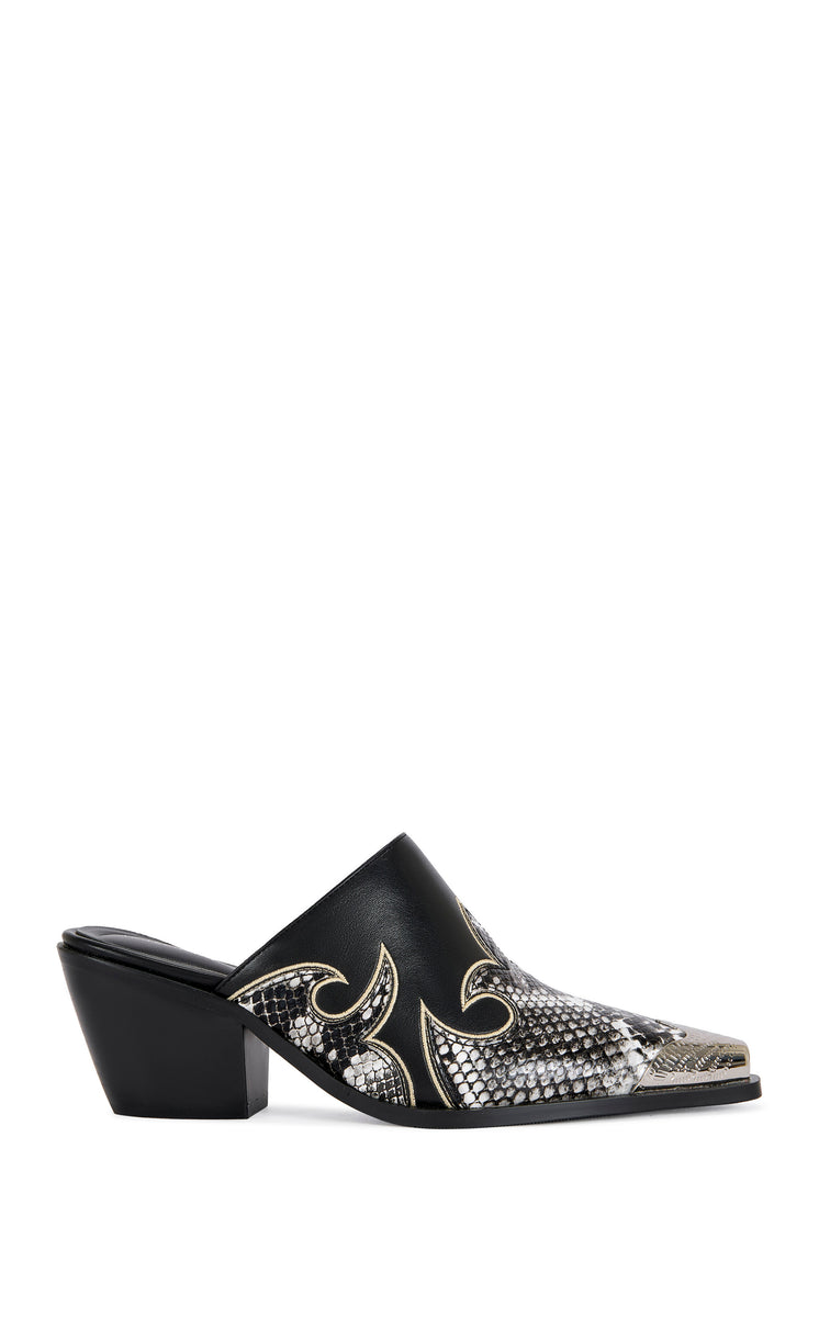 CECILY-BLACK BLOCK MULE | AZALEA WANG