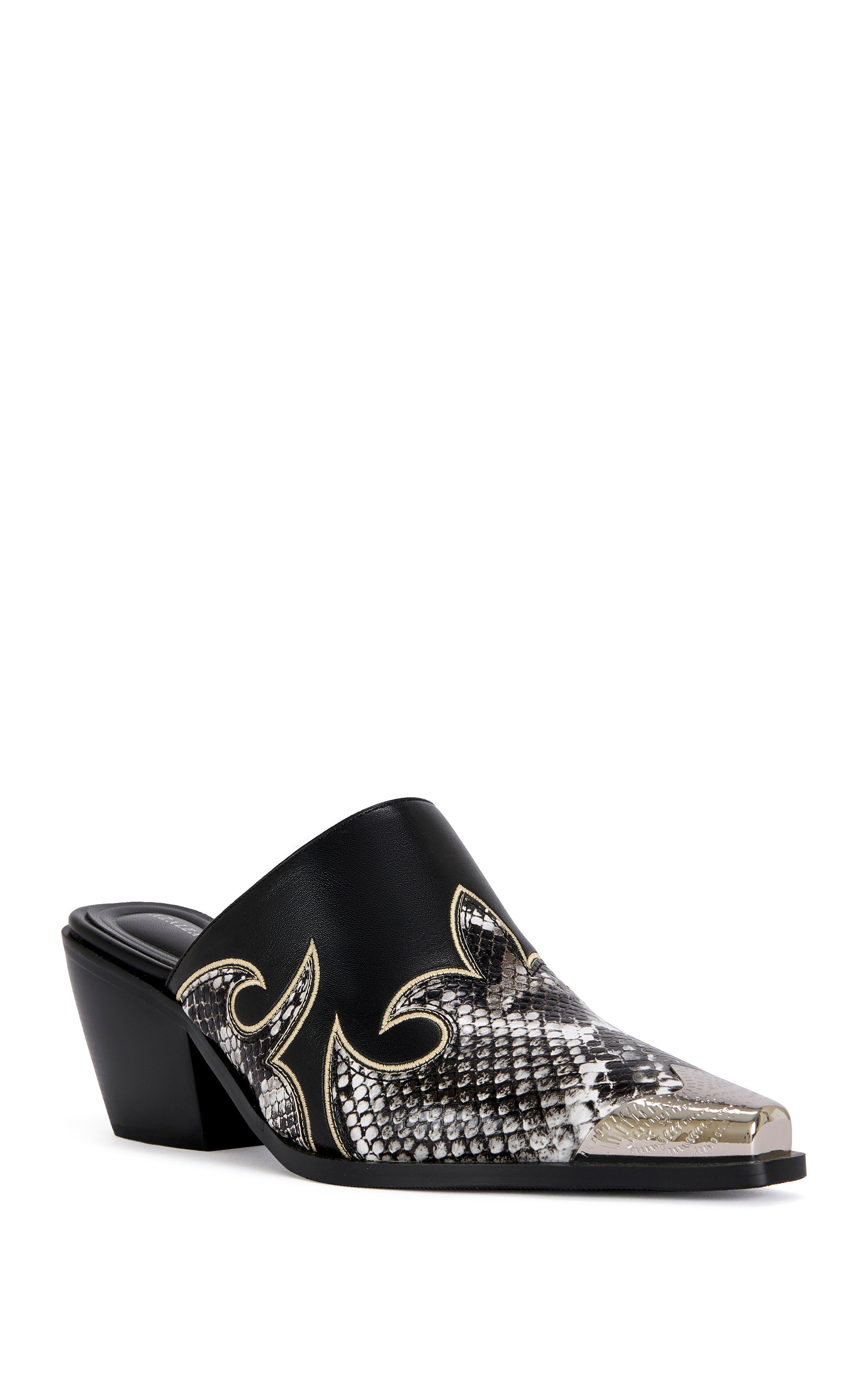CECILY-BLACK BLOCK MULE | AZALEA WANG