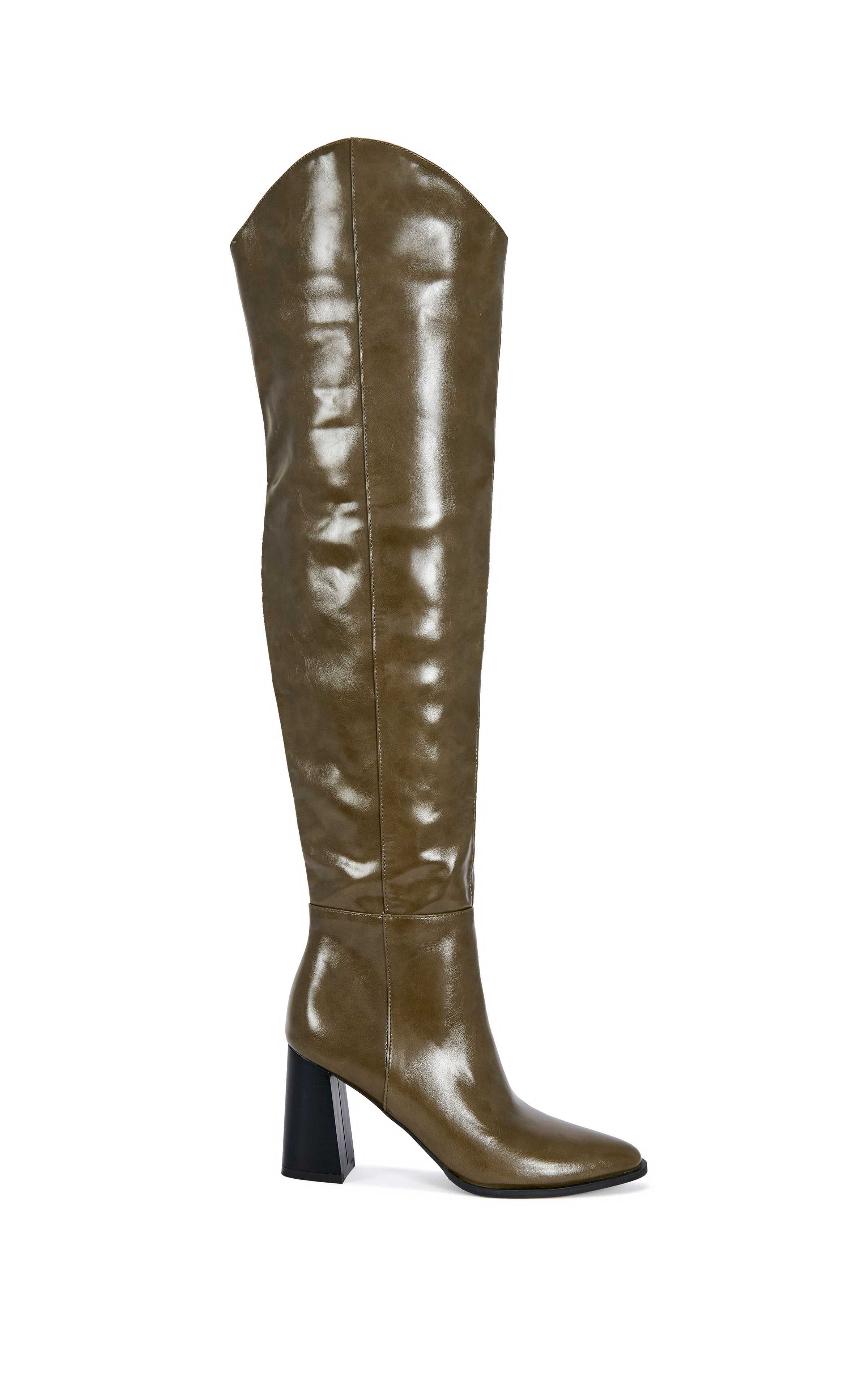 CEZANNE-DKOLIVE BLOCK BOOT | AZALEA WANG