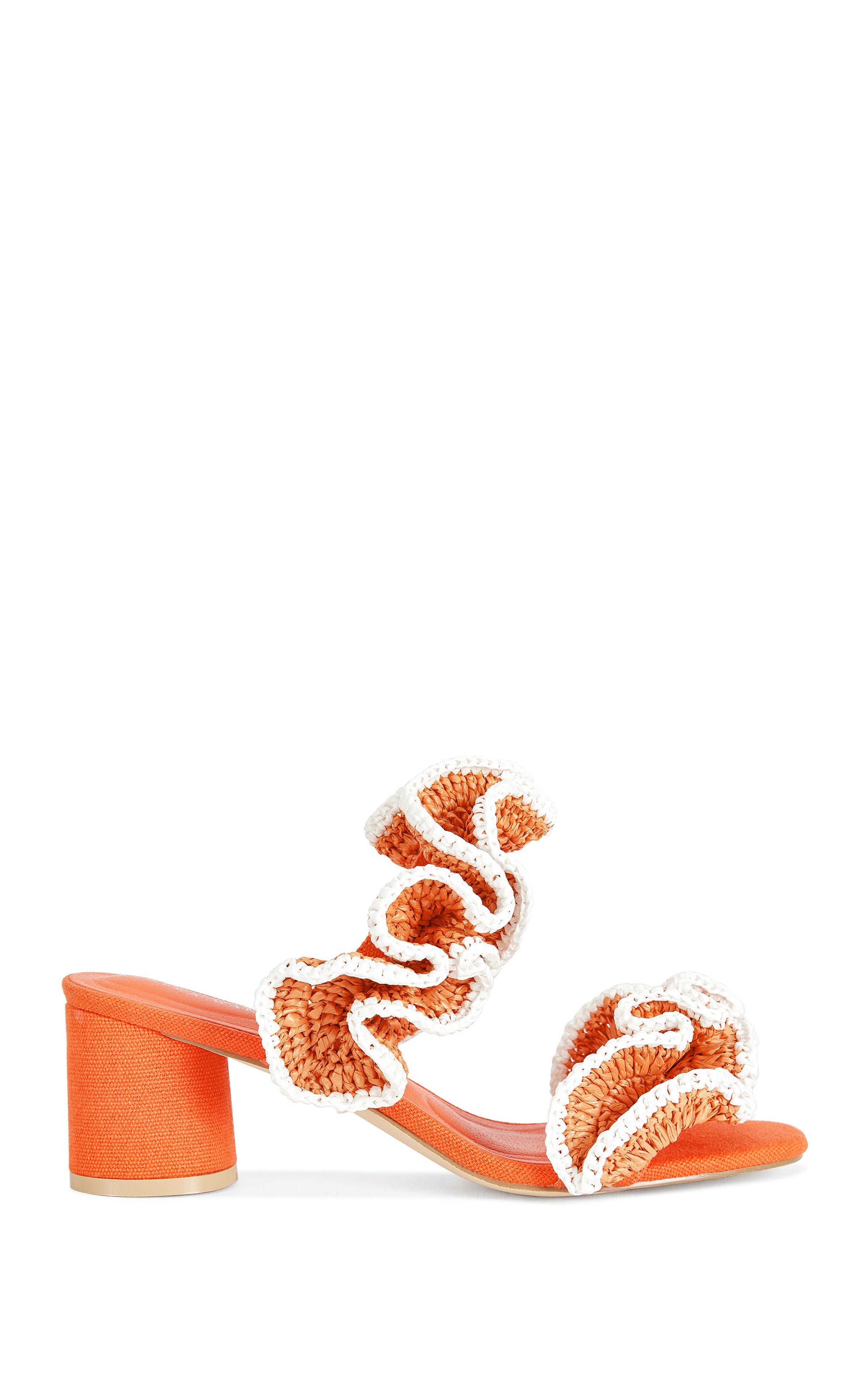 CHAHNA-ORANGE BLOCK SANDAL | AZALEA WANG