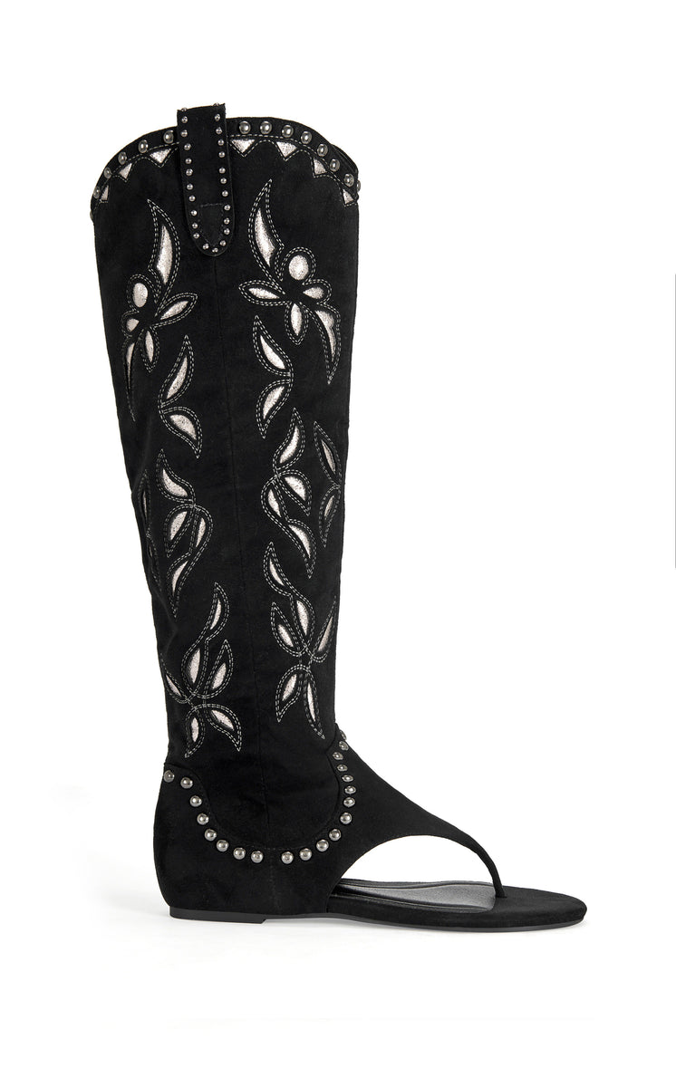 CHANDANA-BLACK FLAT SANDAL | AZALEA WANG
