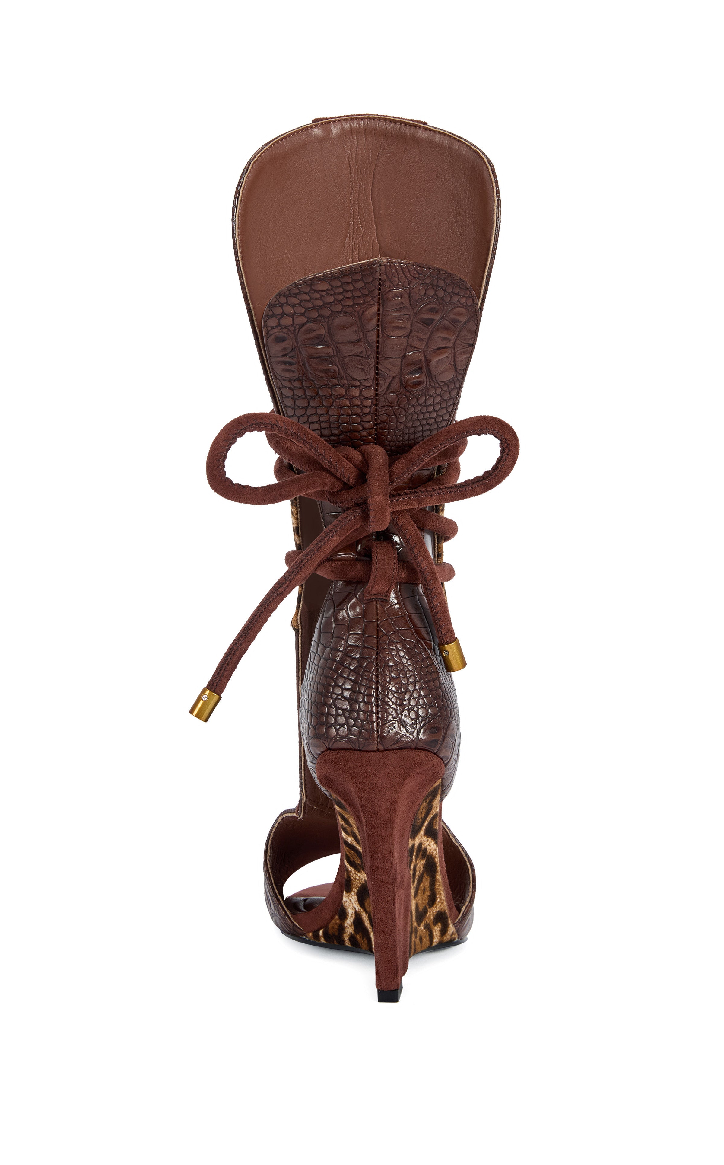 DESIRE-BROWNMULTI LEOPARD WEDGE SANDAL – Azalea Wang
