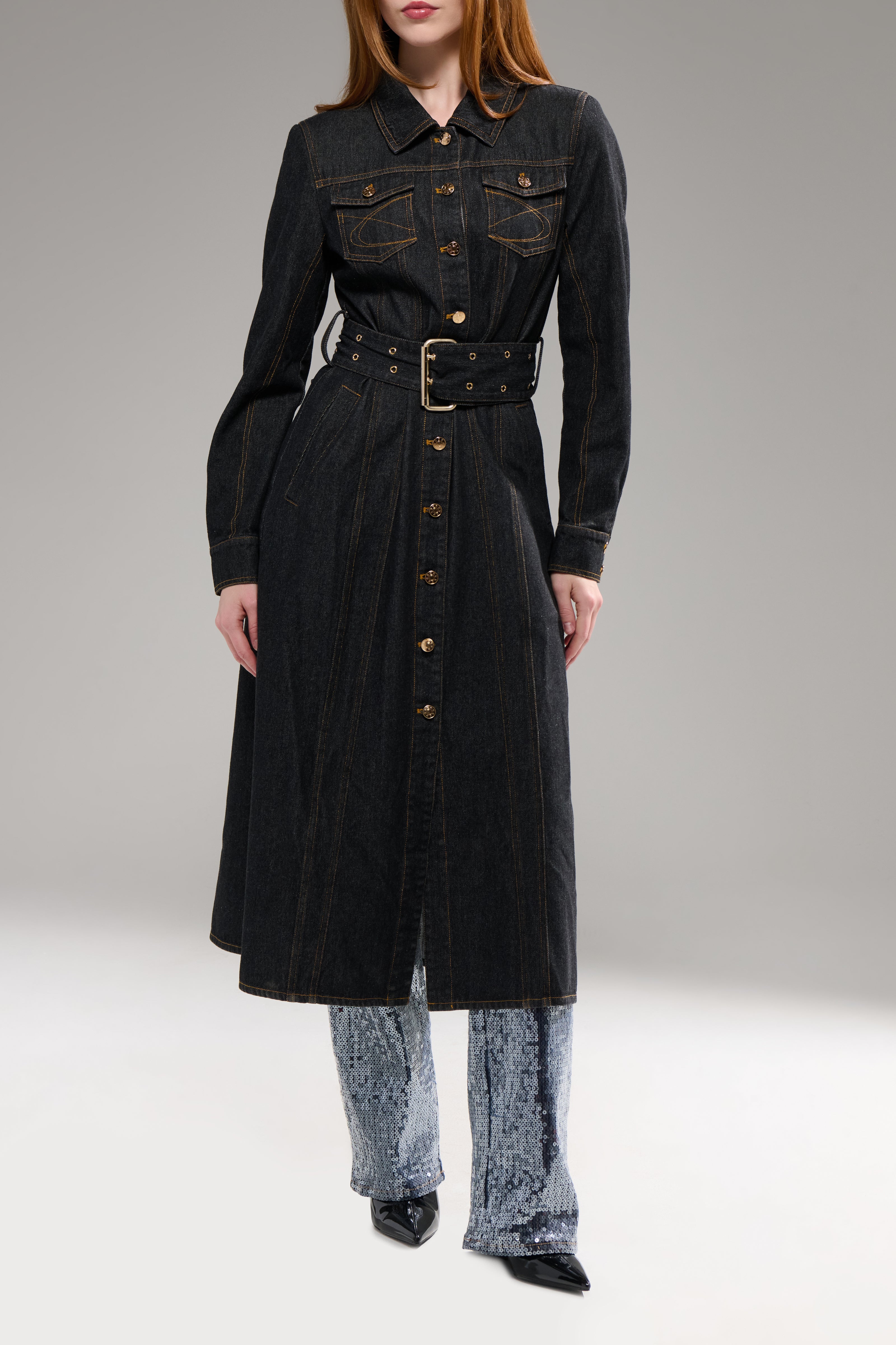 さー　 acka 3way classic trench coat EVESSA-DKDENIM TRENCH OUTERWEAR | AZALEA WANG