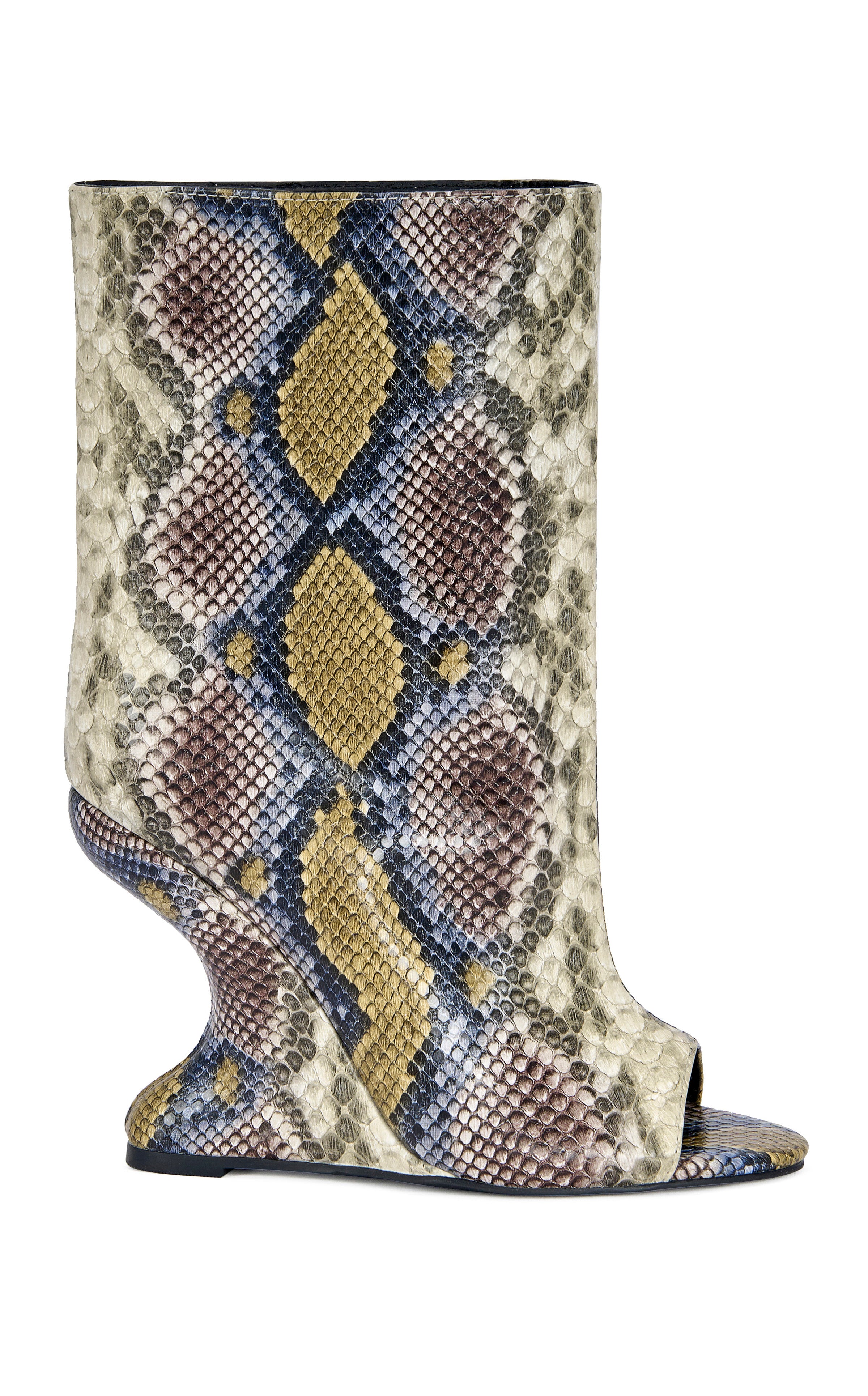 靴 JUMP Vivian Highcut wedges, snake print FAOI-SNAKEMULTI WEDGE BOOTIE | AZALEA WANG