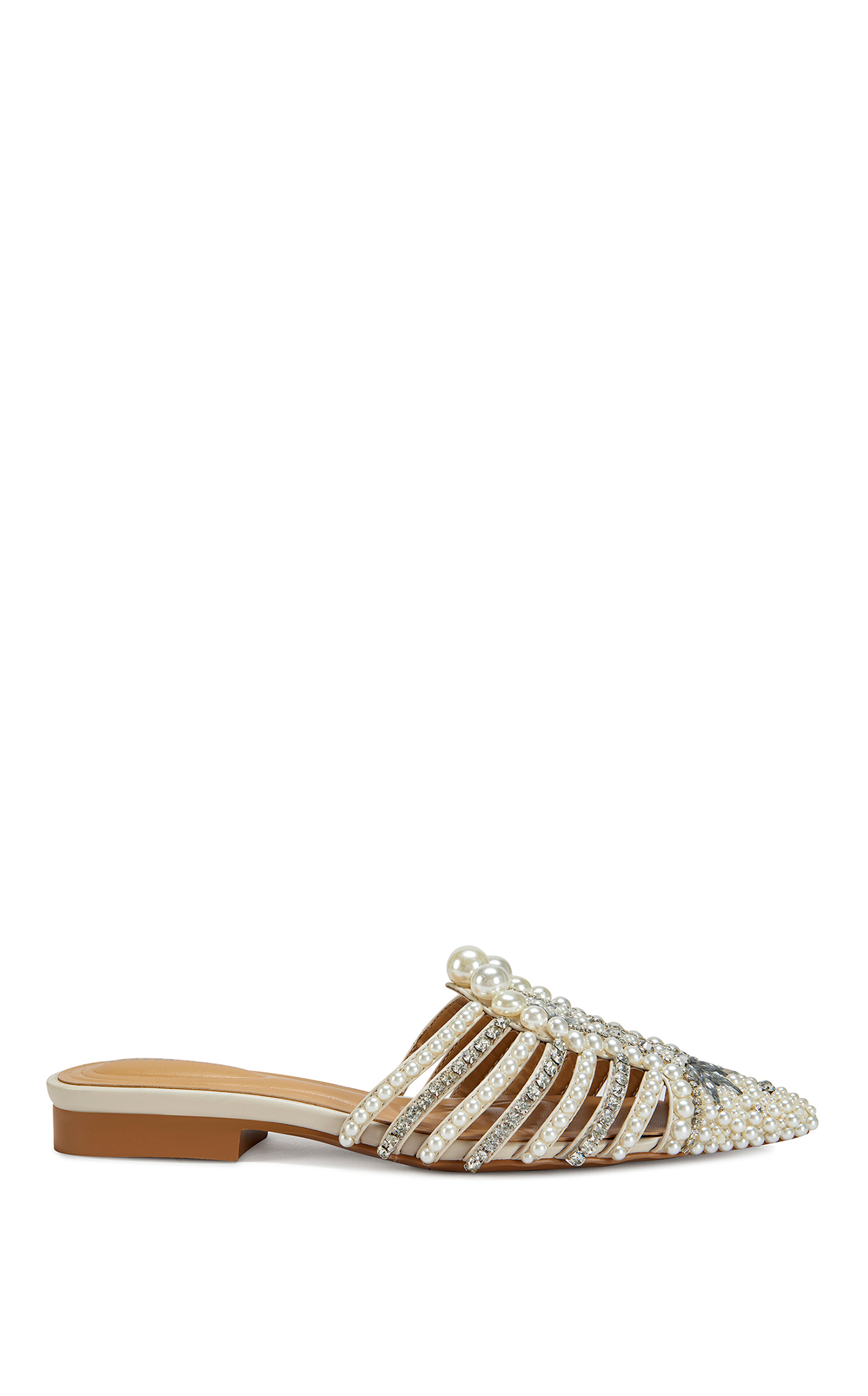 ADALINE-BONE PEARL POINTED TOE FLAT | AZALEA WANG