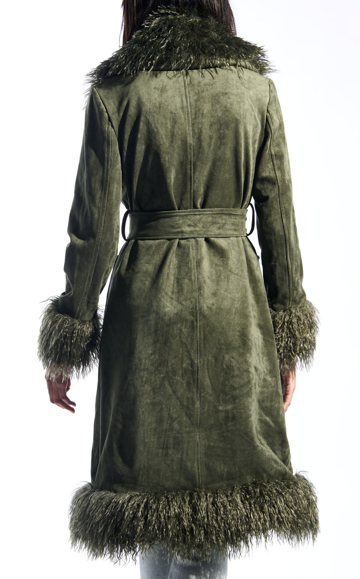 GILDA-OLIVE FAUX FUR JACKET | AZALEA WANG