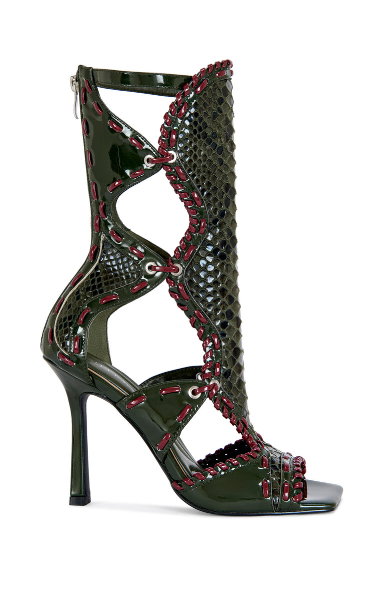 INDRANI-OLIVE STILETTO SANDAL | AZALEA WANG
