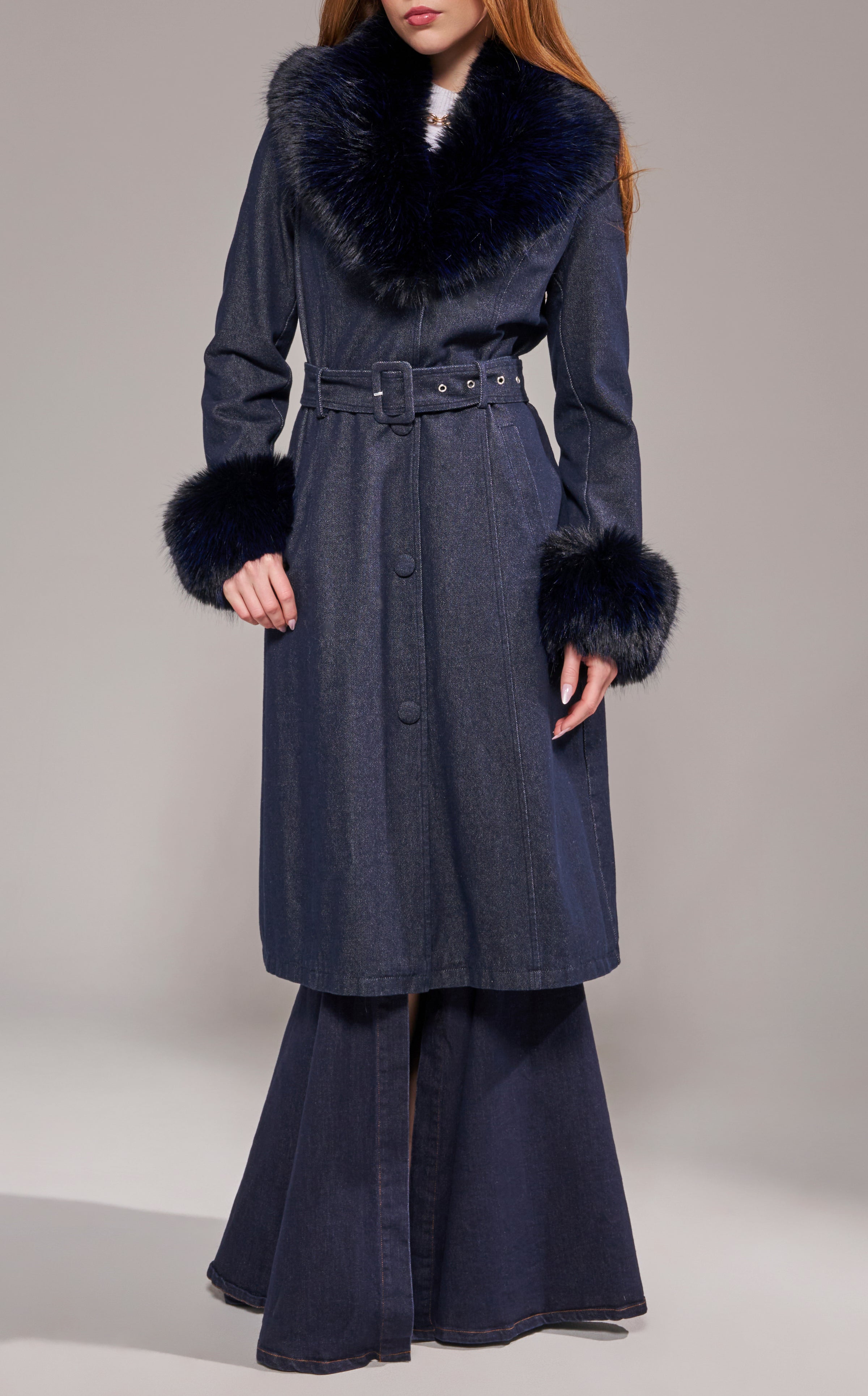 KAYA-DKDENIM TRENCH OUTERWEAR | AZALEA WANG