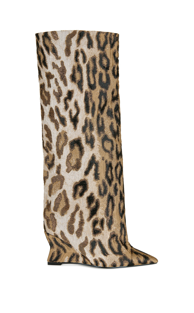 KENYA-LEOPARD WEDGE BOOT | AZALEA WANG
