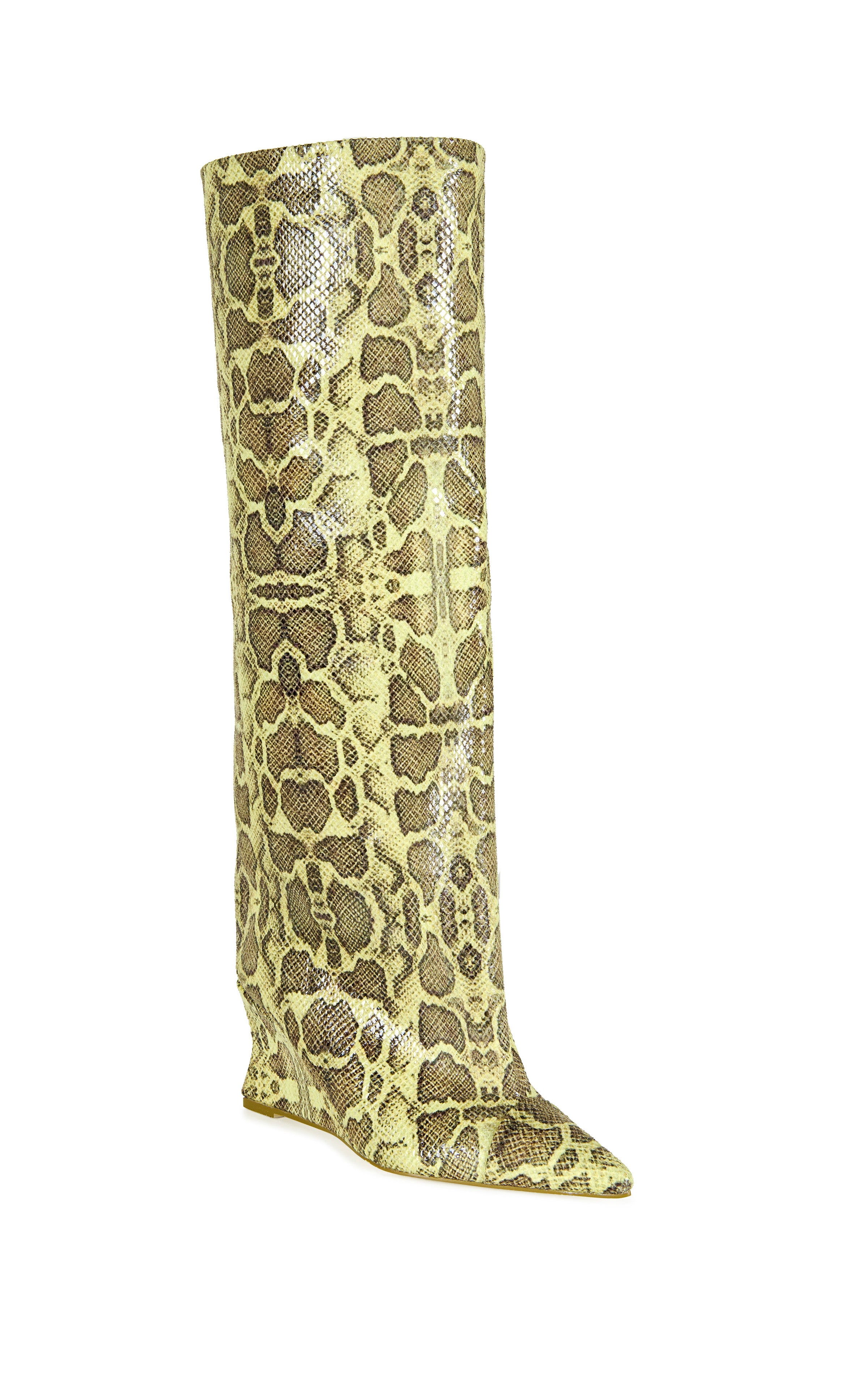 KENYA-YELLOWSNAKE WEDGE BOOT | AZALEA WANG