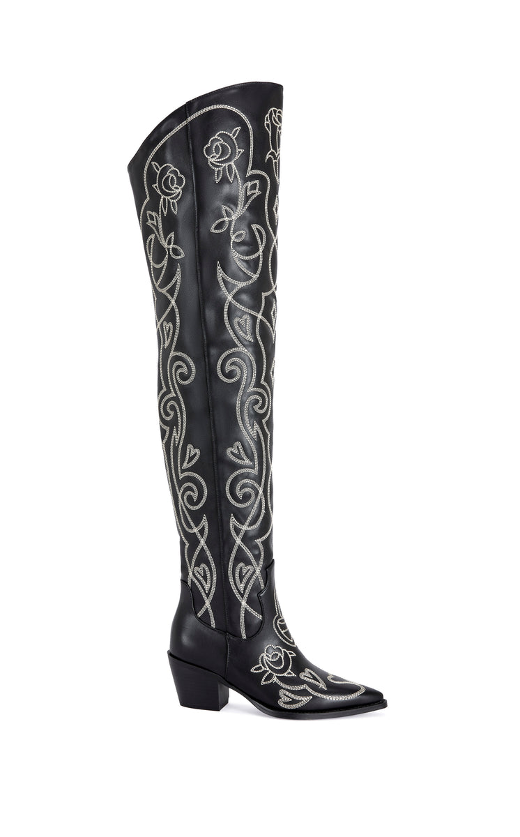 ALBOVE モノトーンフラワーフルレギンス ブラック KESS-BLACK BLOCK BOOT | AZALEA WANG
