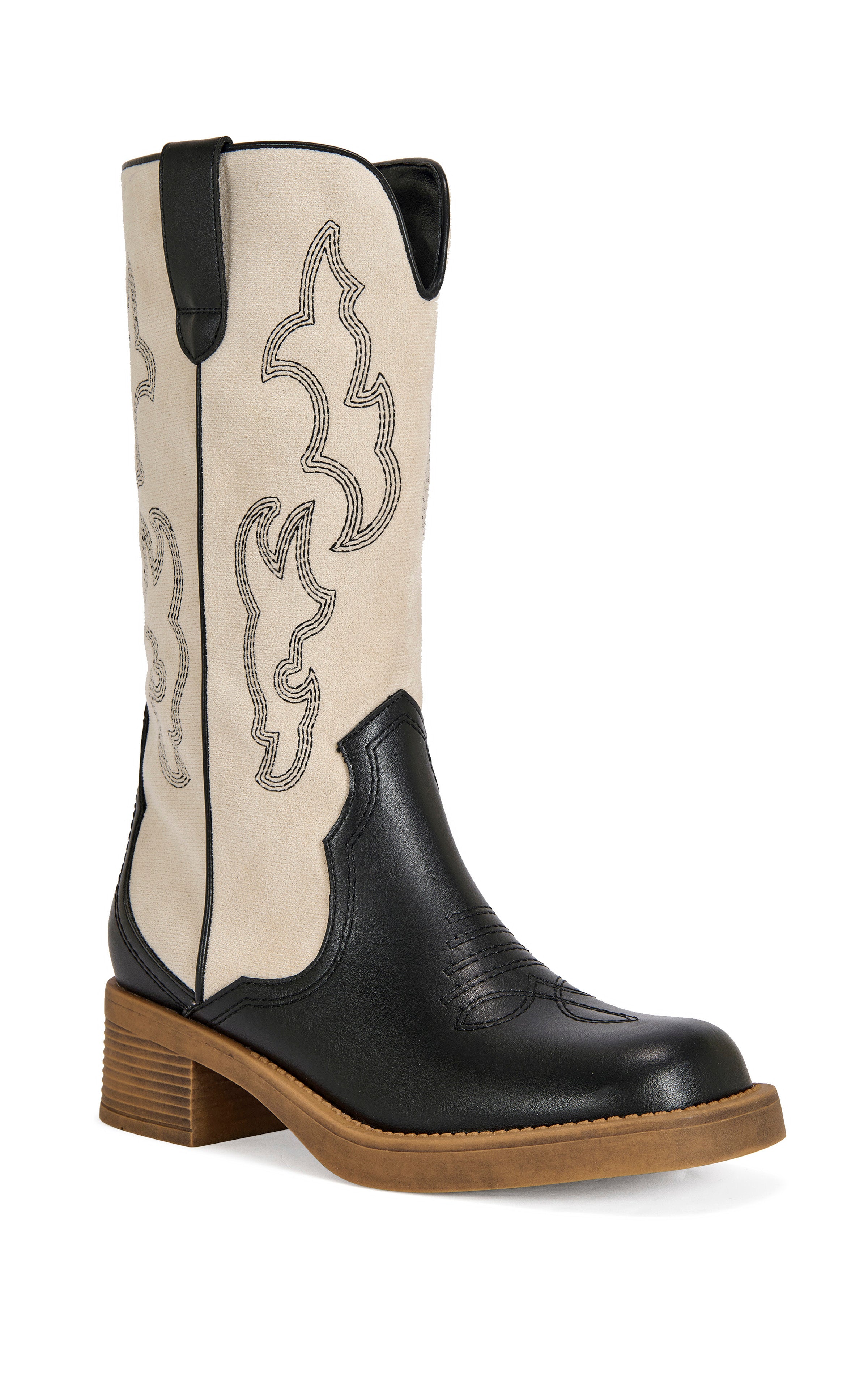MARIANA-BLACKWHITE FLAT BOOT | AZALEA WANG MARIANA-BLACKWHITE FLAT BOOT | AZALEA WANG