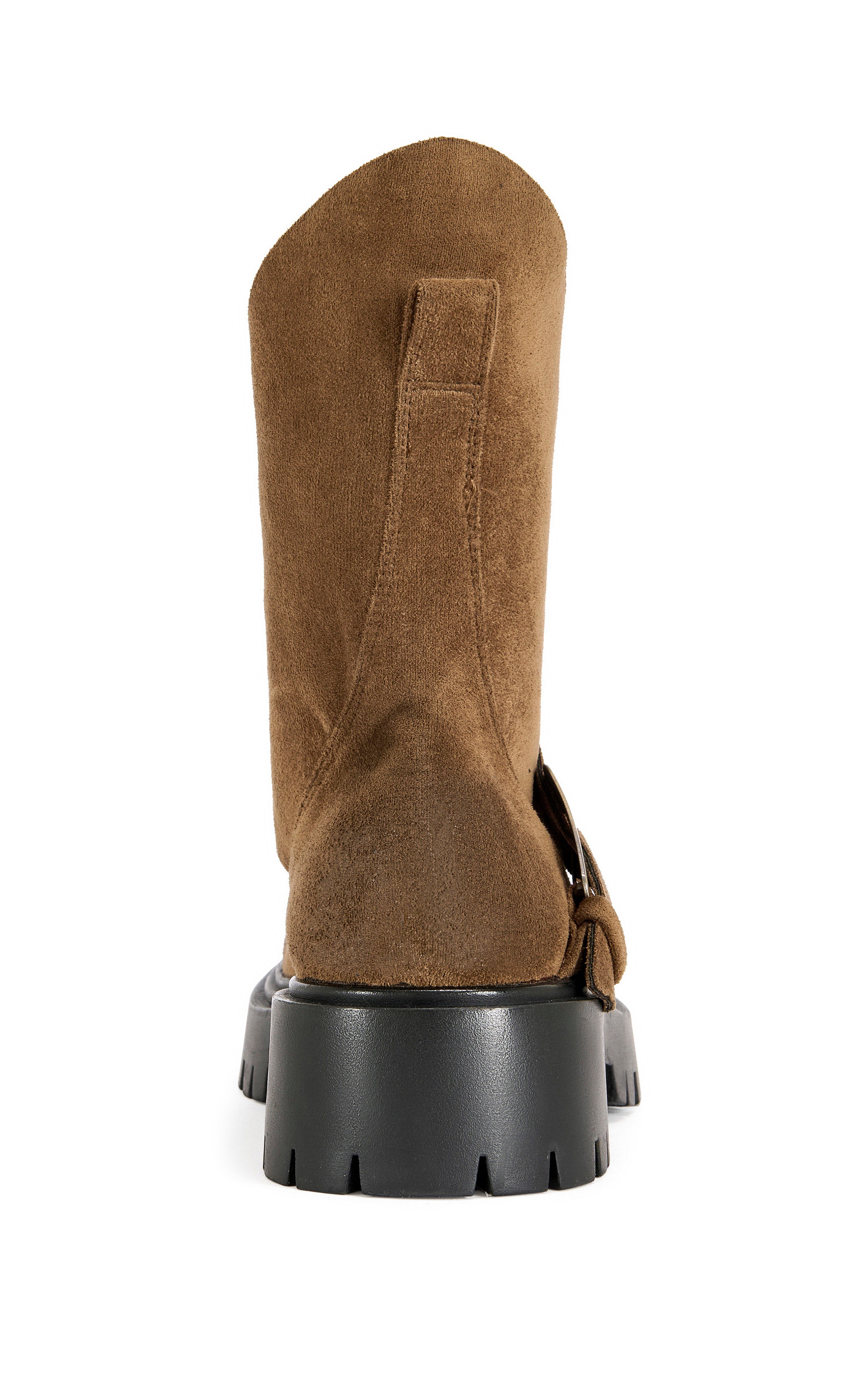 PHRIXUS-BROWN FLAT BOOTIE | AZALEA WANG