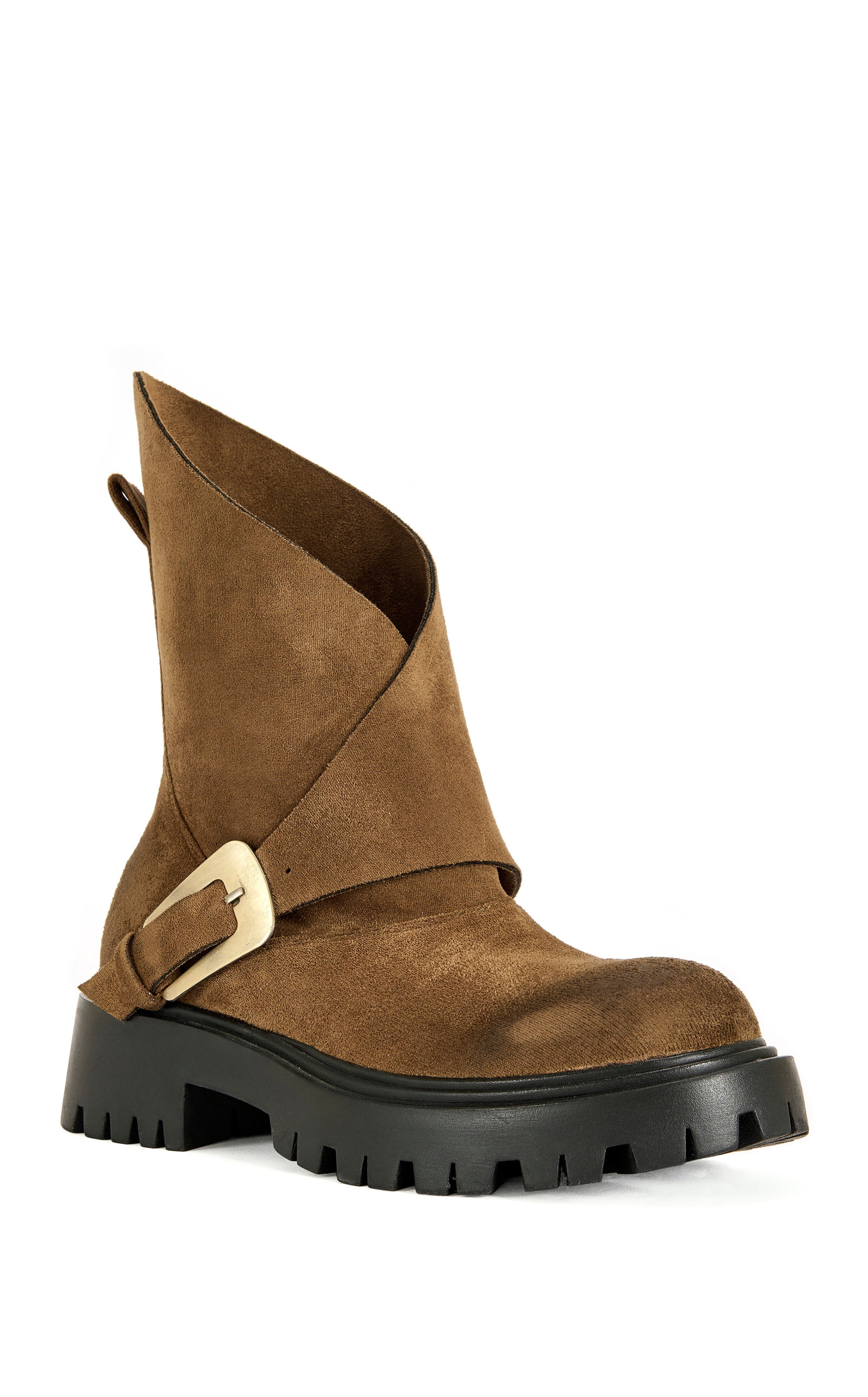 PHRIXUS-BROWN FLAT BOOTIE | AZALEA WANG