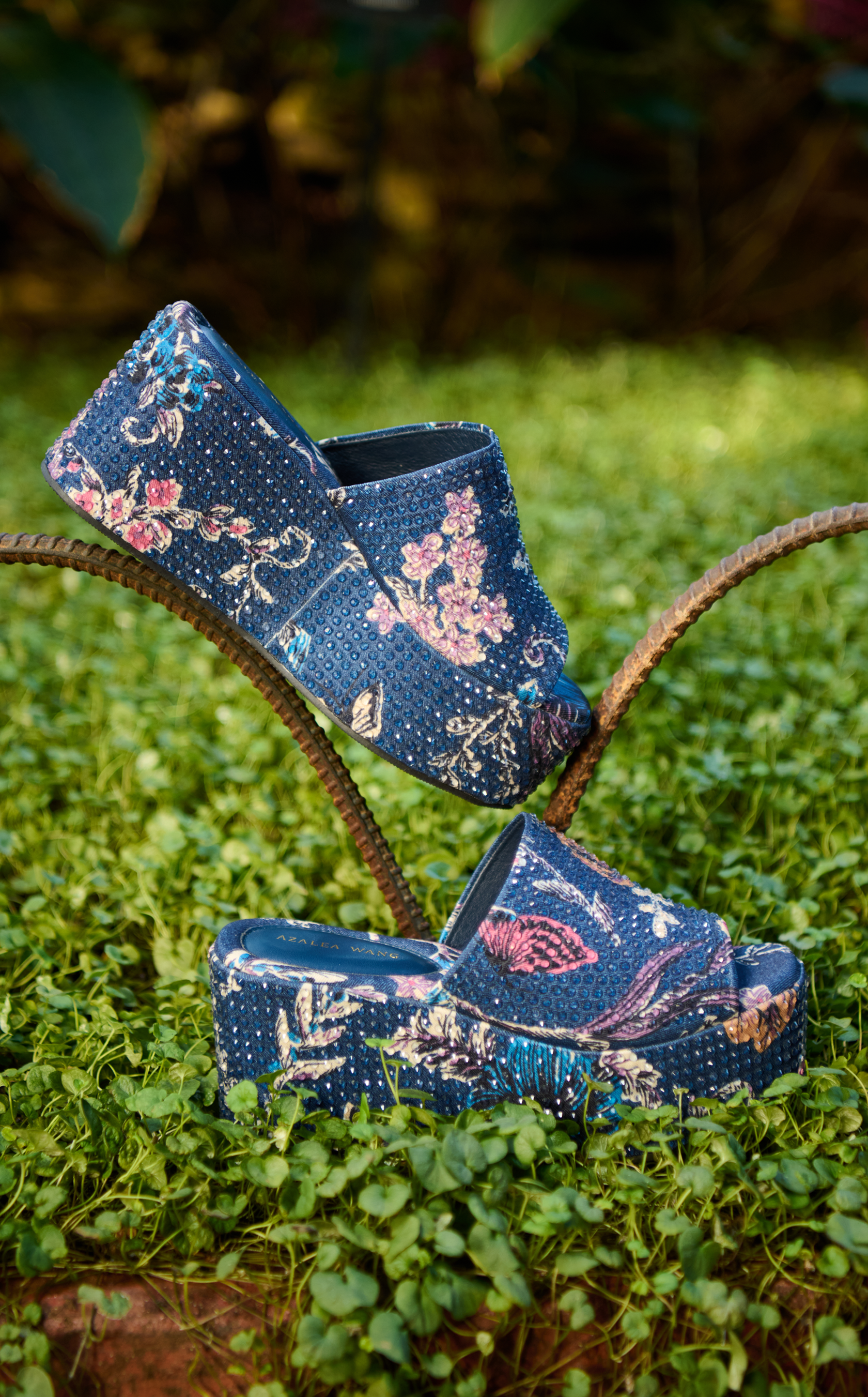 ROSALIND-BLUEMULTI WEDGE SANDAL | AZALEA WANG