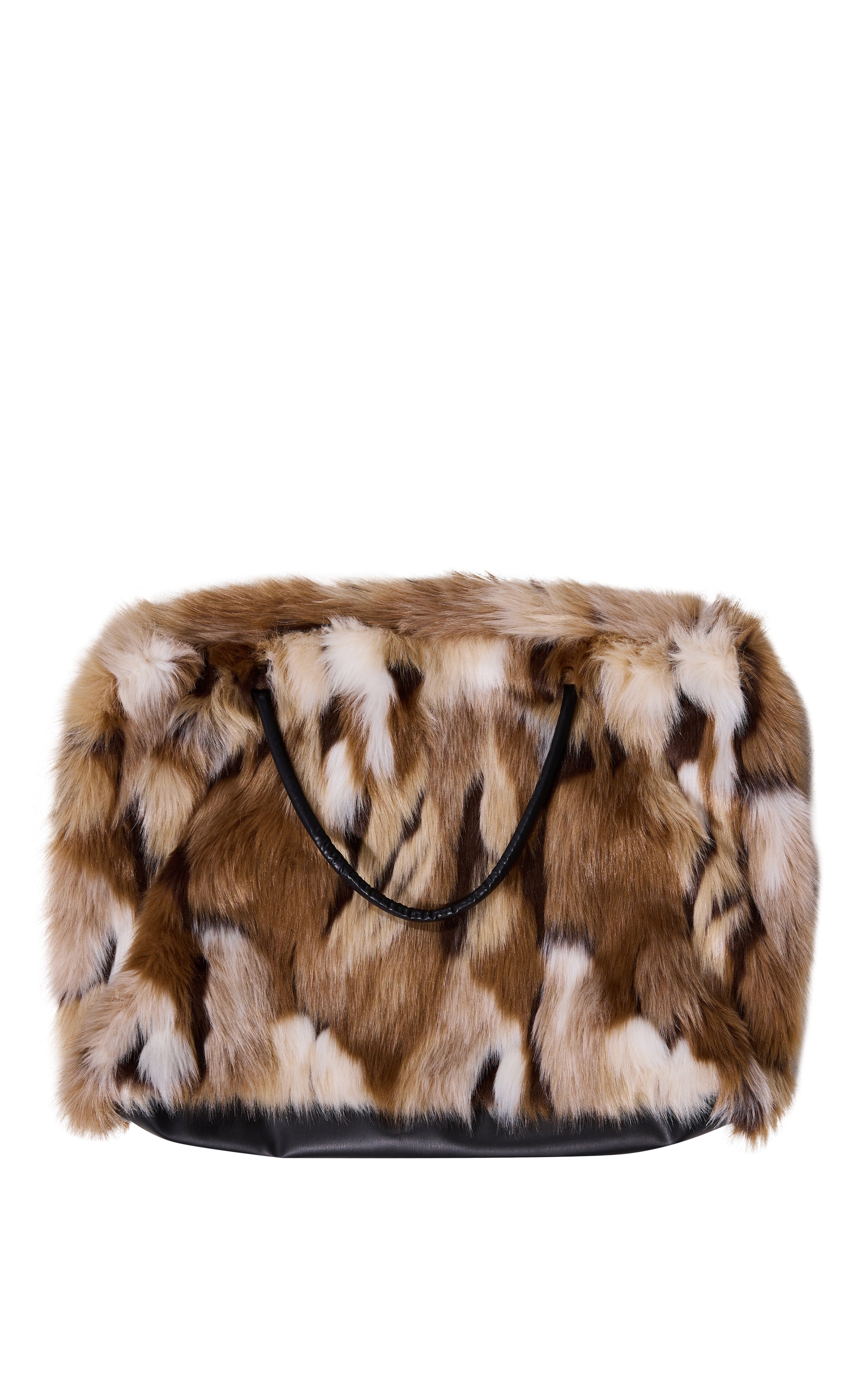ROXANA-BROWNMULTI FAUX FUR HANDBAGS | AZALEA WANG
