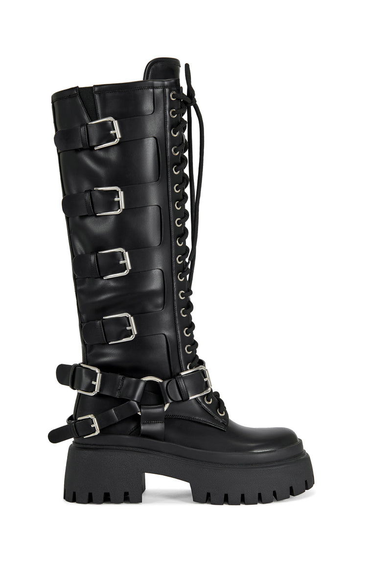 SAXEN-BLACK FLATFORM BOOT | AZALEA WANG