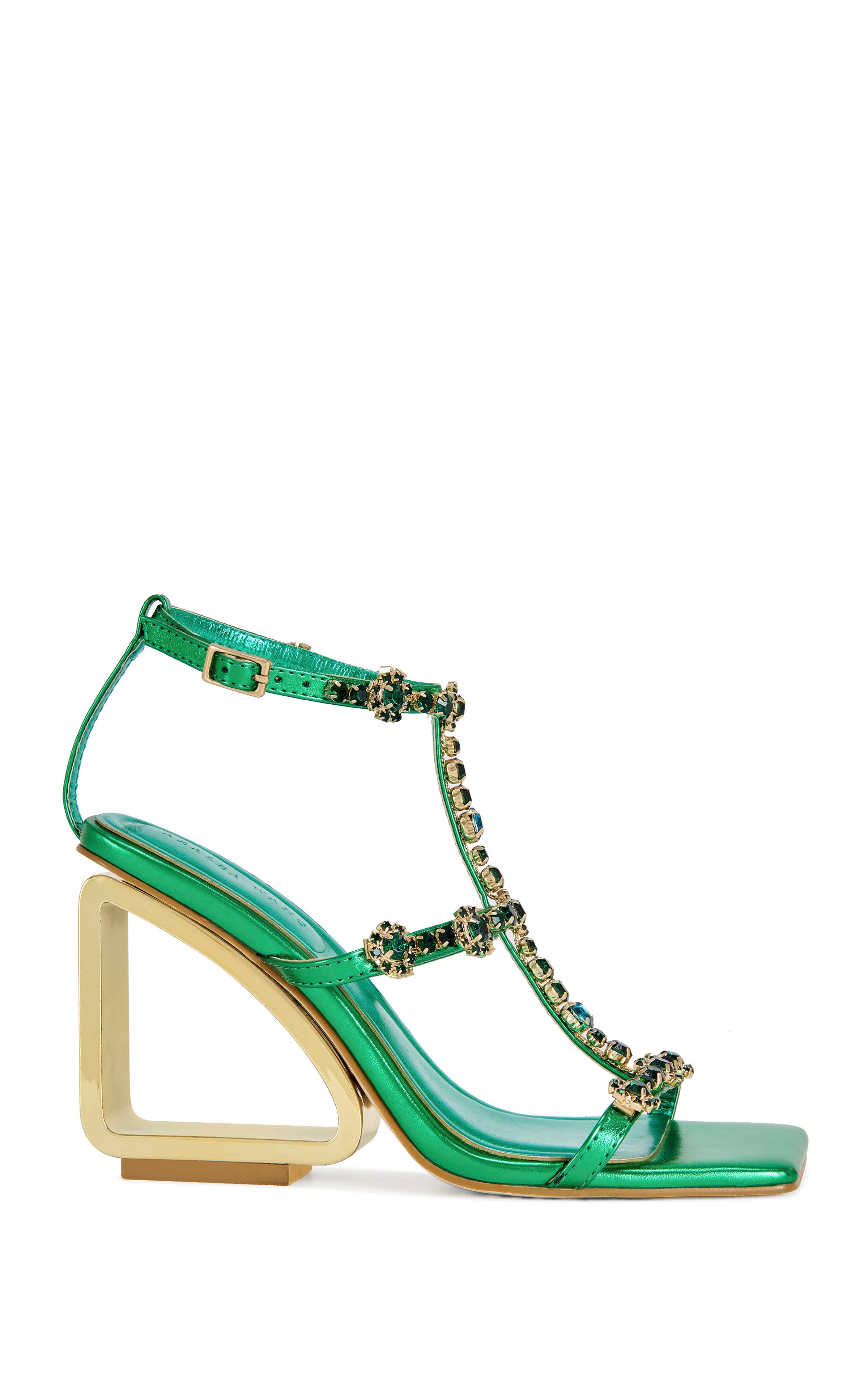 SCHANTELLE-GREEN JEWELED WEDGE SANDAL – Azalea Wang