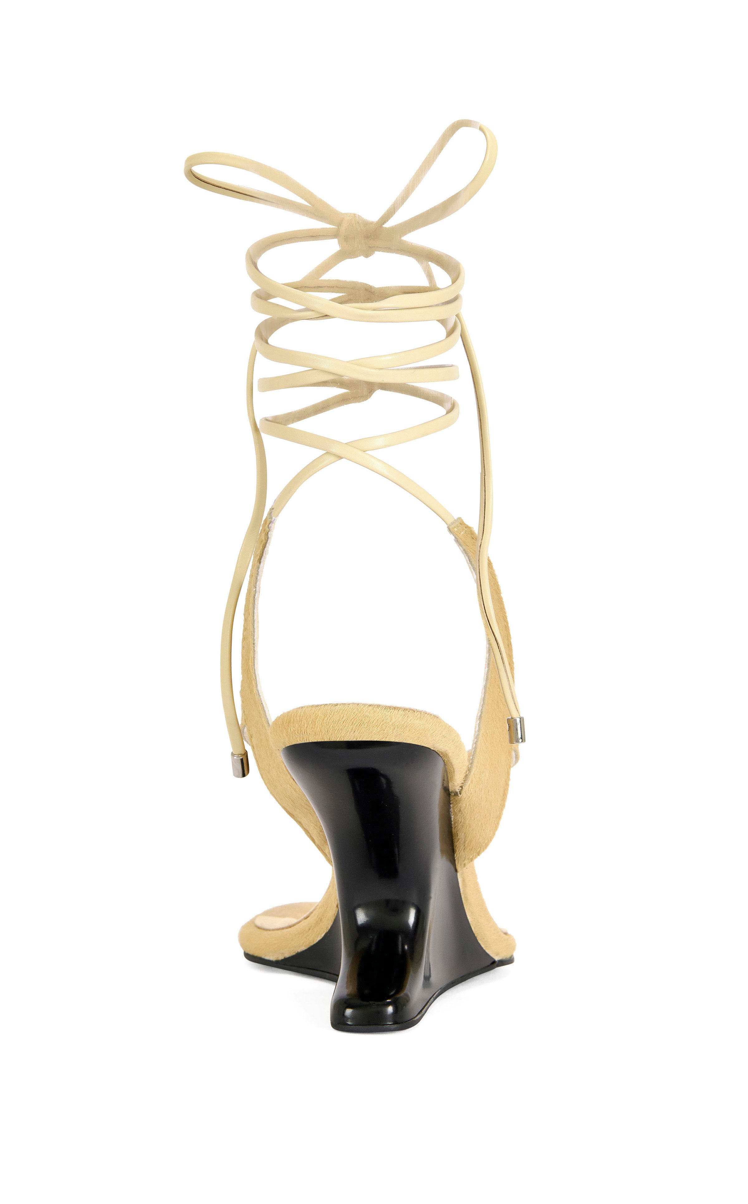 TAMSIE-BEIGE CALF HAIR GENUINE LEATHER WRAP-AROUND SANDAL – Azalea