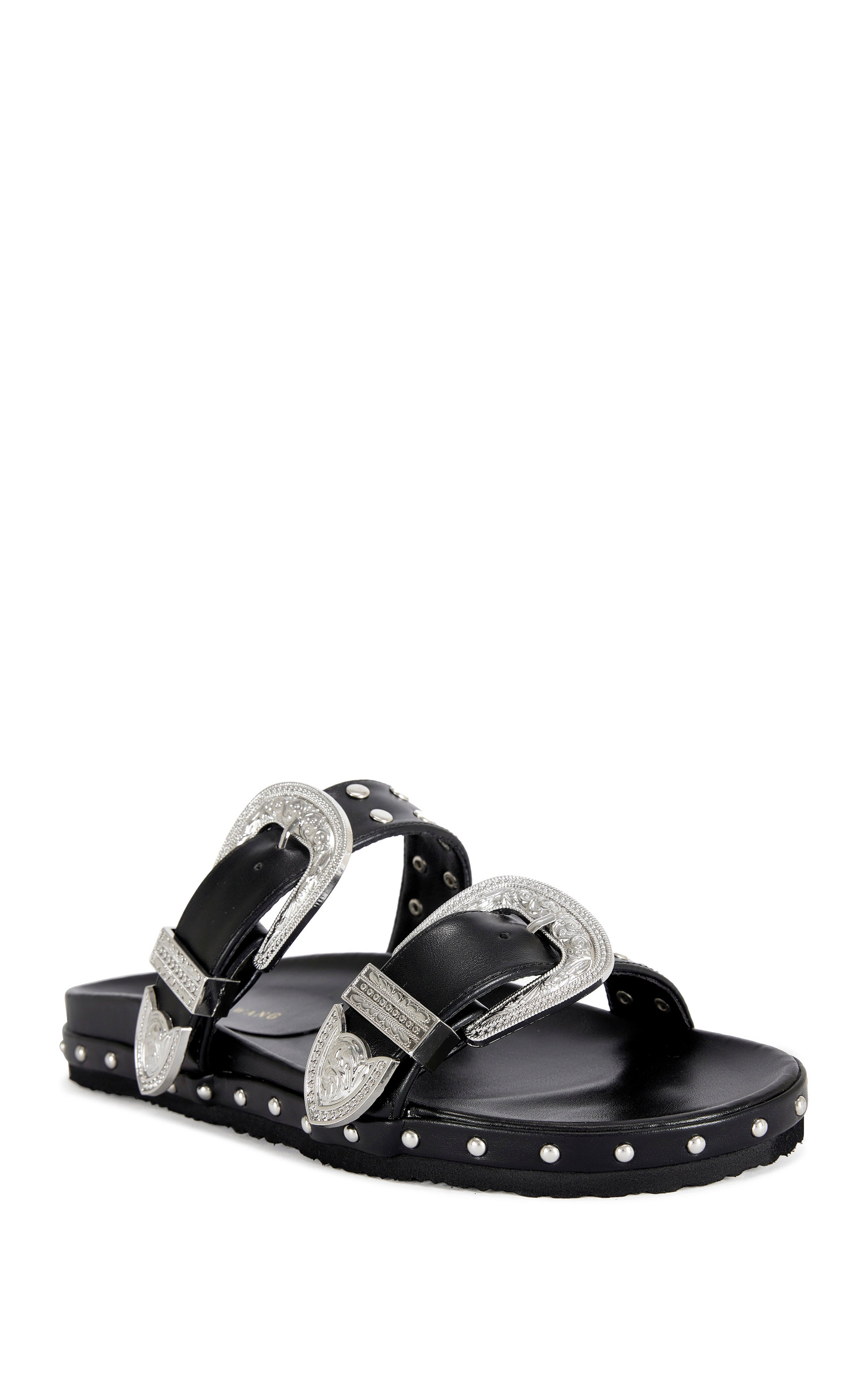 TEGAN-BLACK FLAT SANDAL | AZALEA WANG