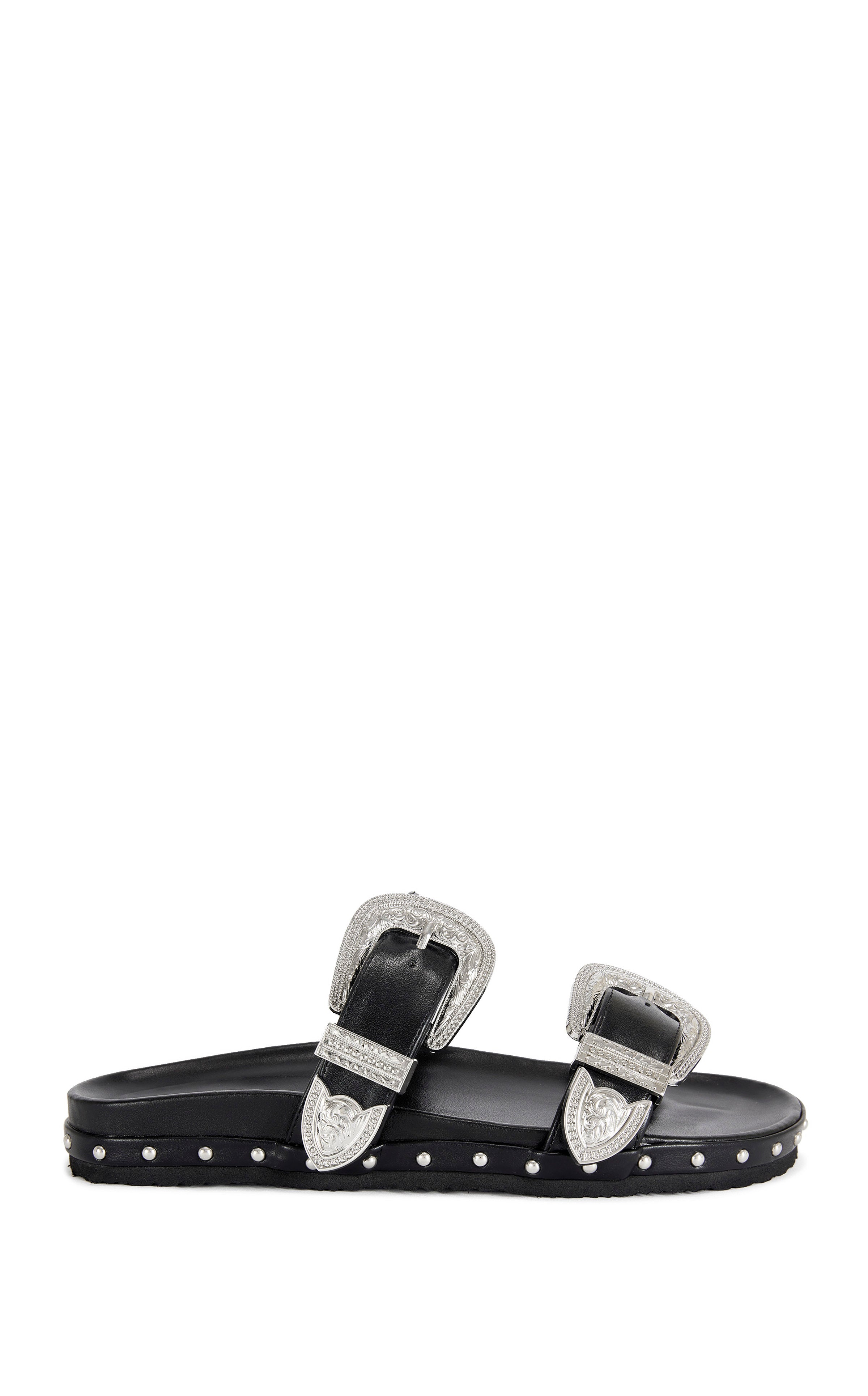 TEGAN-BLACK FLAT SANDAL | AZALEA WANG