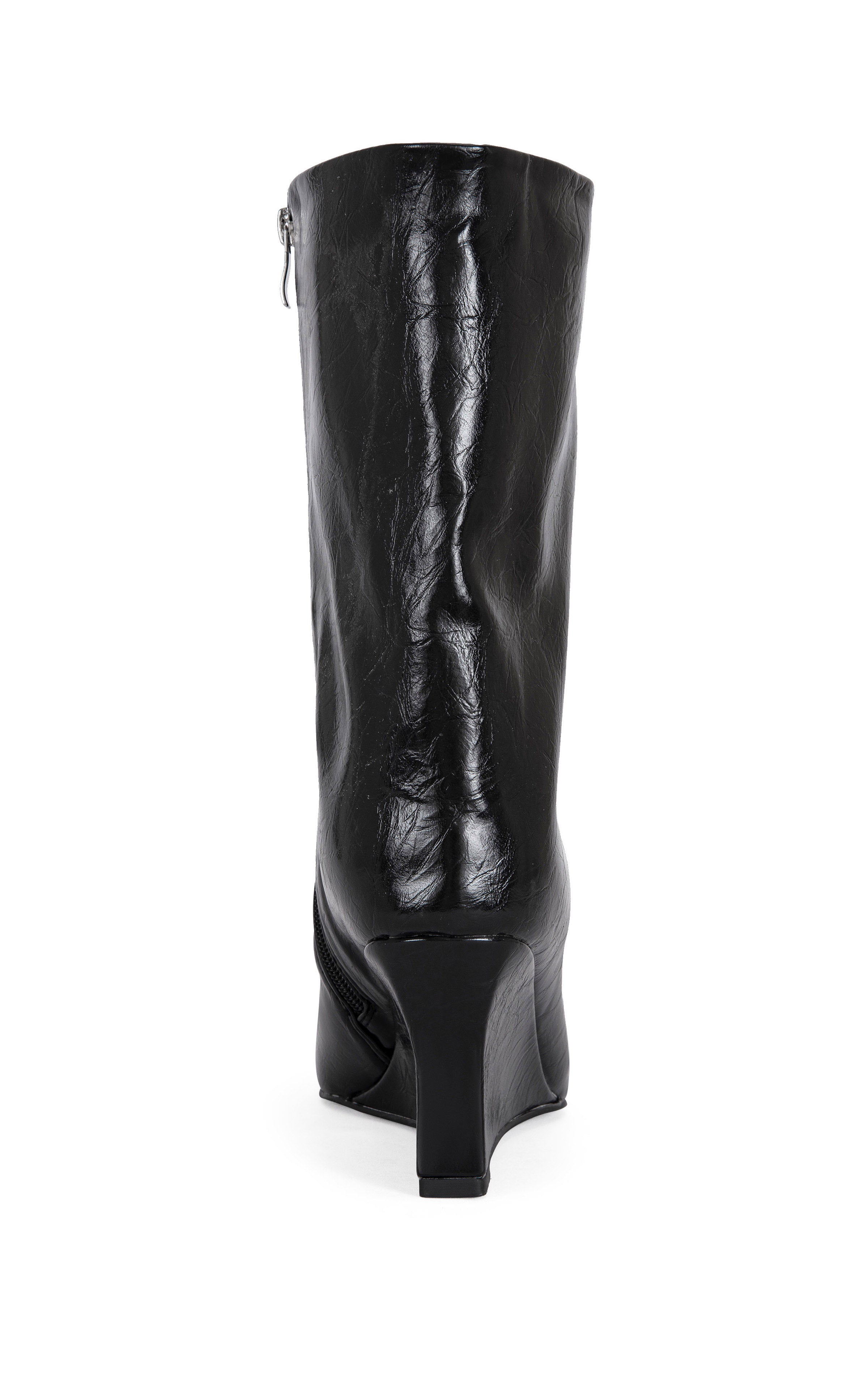 VINCI-BLACKPU WEDGE BOOTIE | AZALEA WANG
