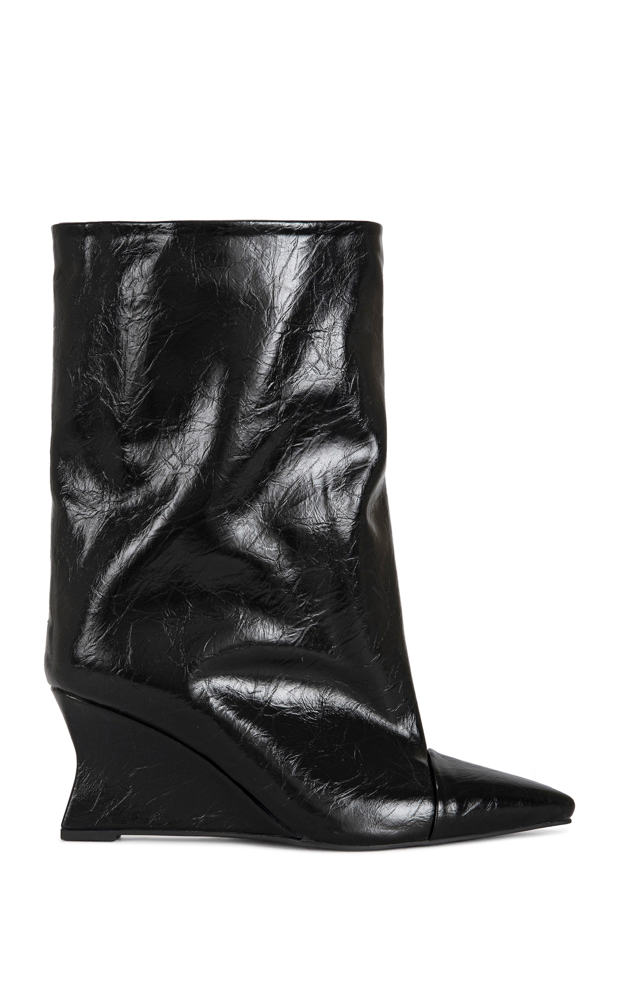 VINCI-BLACKPU WEDGE BOOTIE | AZALEA WANG