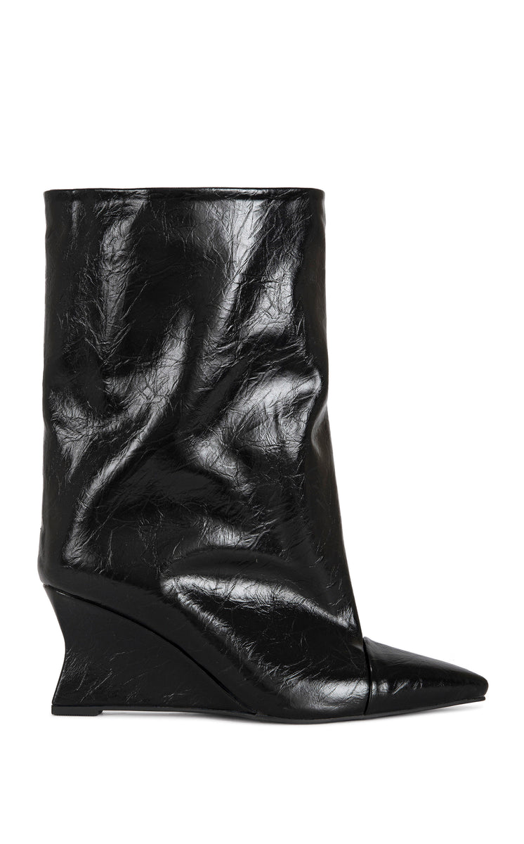 VINCI-BLACKPU WEDGE BOOTIE | AZALEA WANG