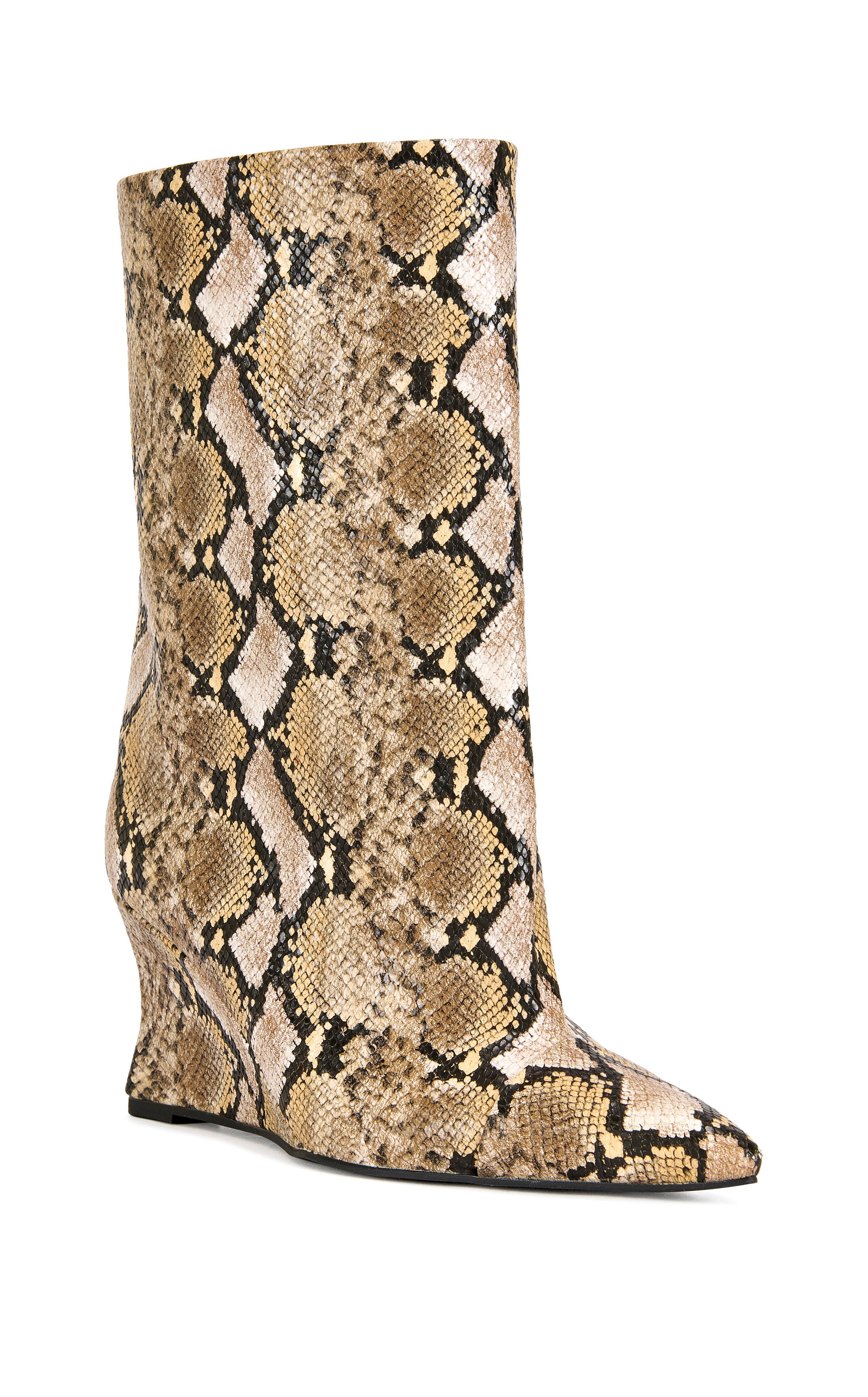 VINCI-SNAKE WEDGE BOOTIE | AZALEA WANG