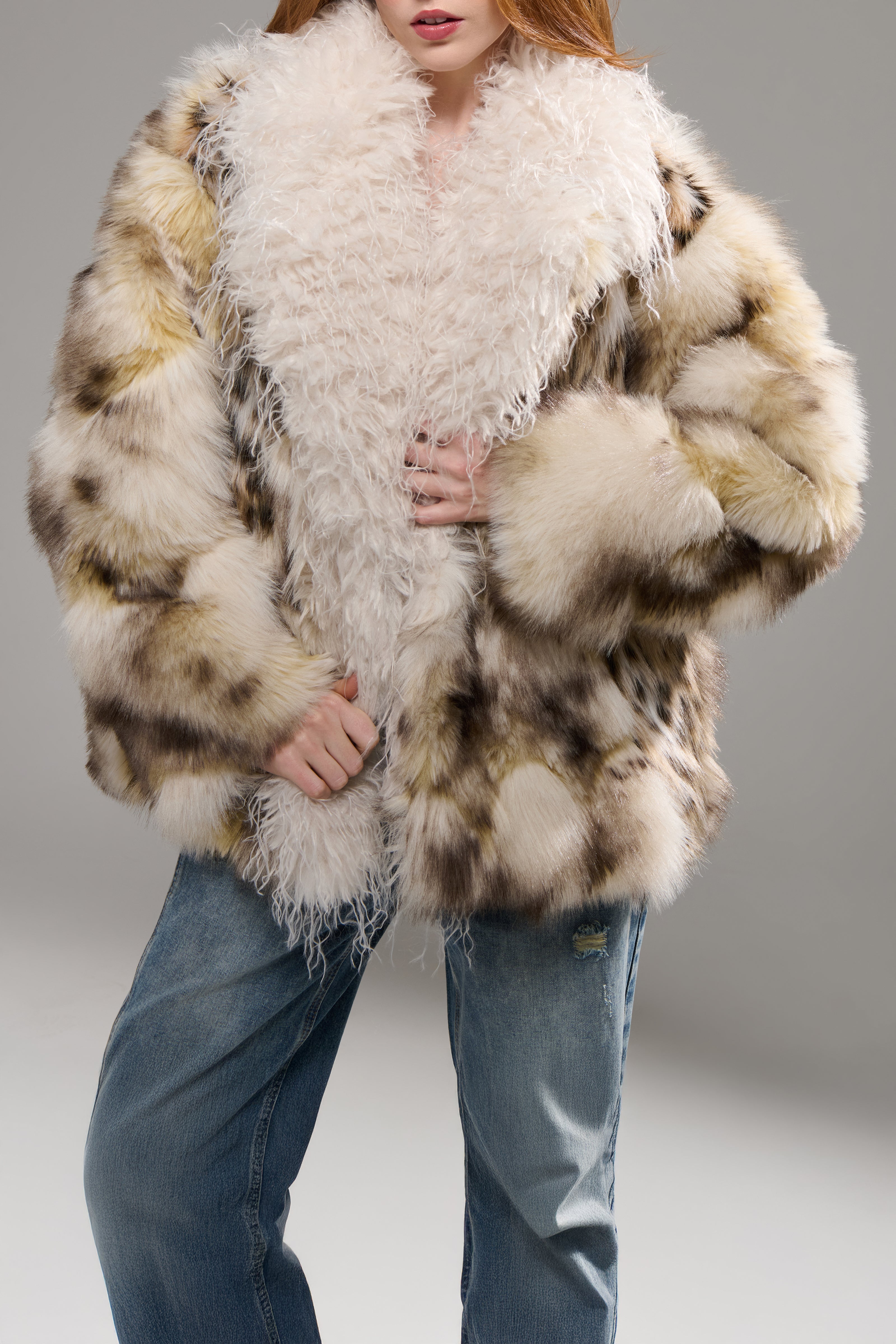 VIRA-CREAMMULTI FAUX FUR OUTERWEAR | AZALEA WANG