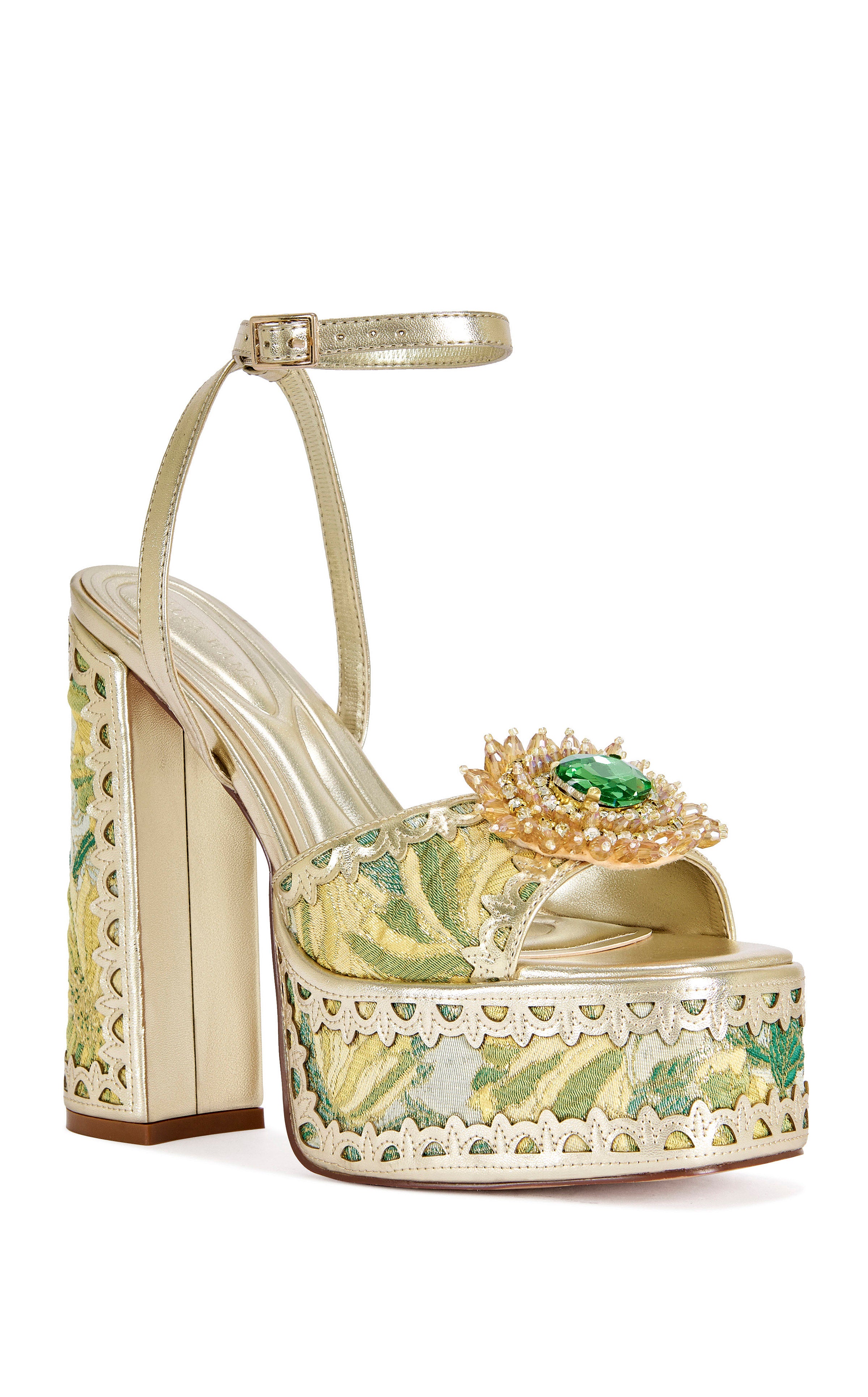 WENDA-GREENMULTI BLOCK SANDAL | AZALEA WANG