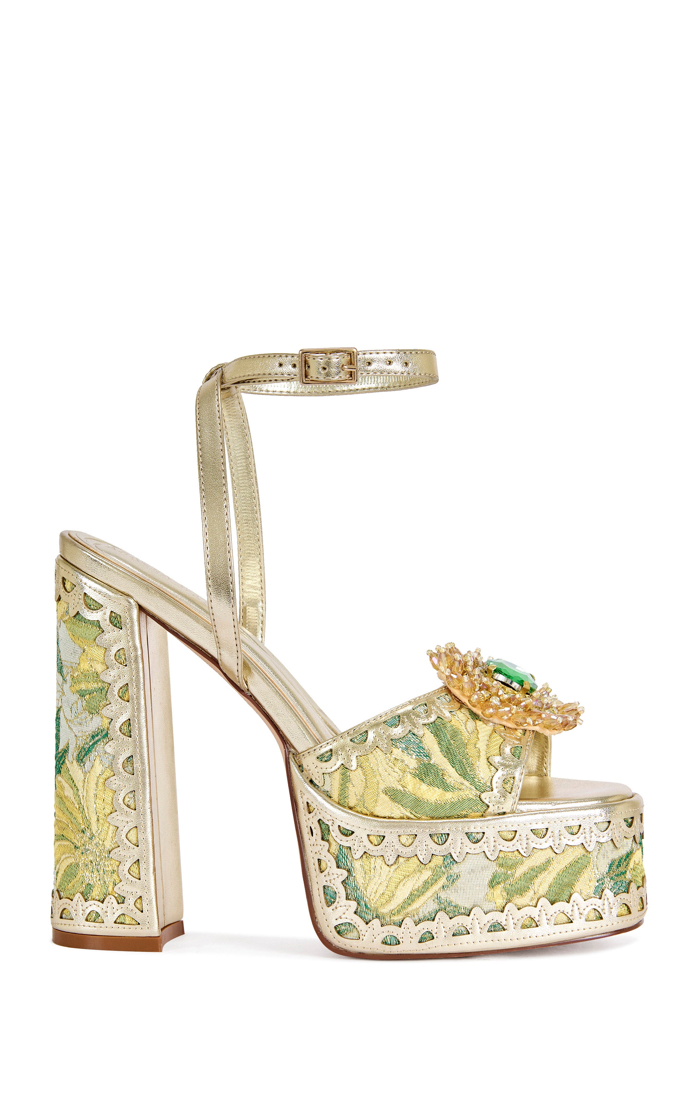 WENDA-GREENMULTI BLOCK SANDAL | AZALEA WANG