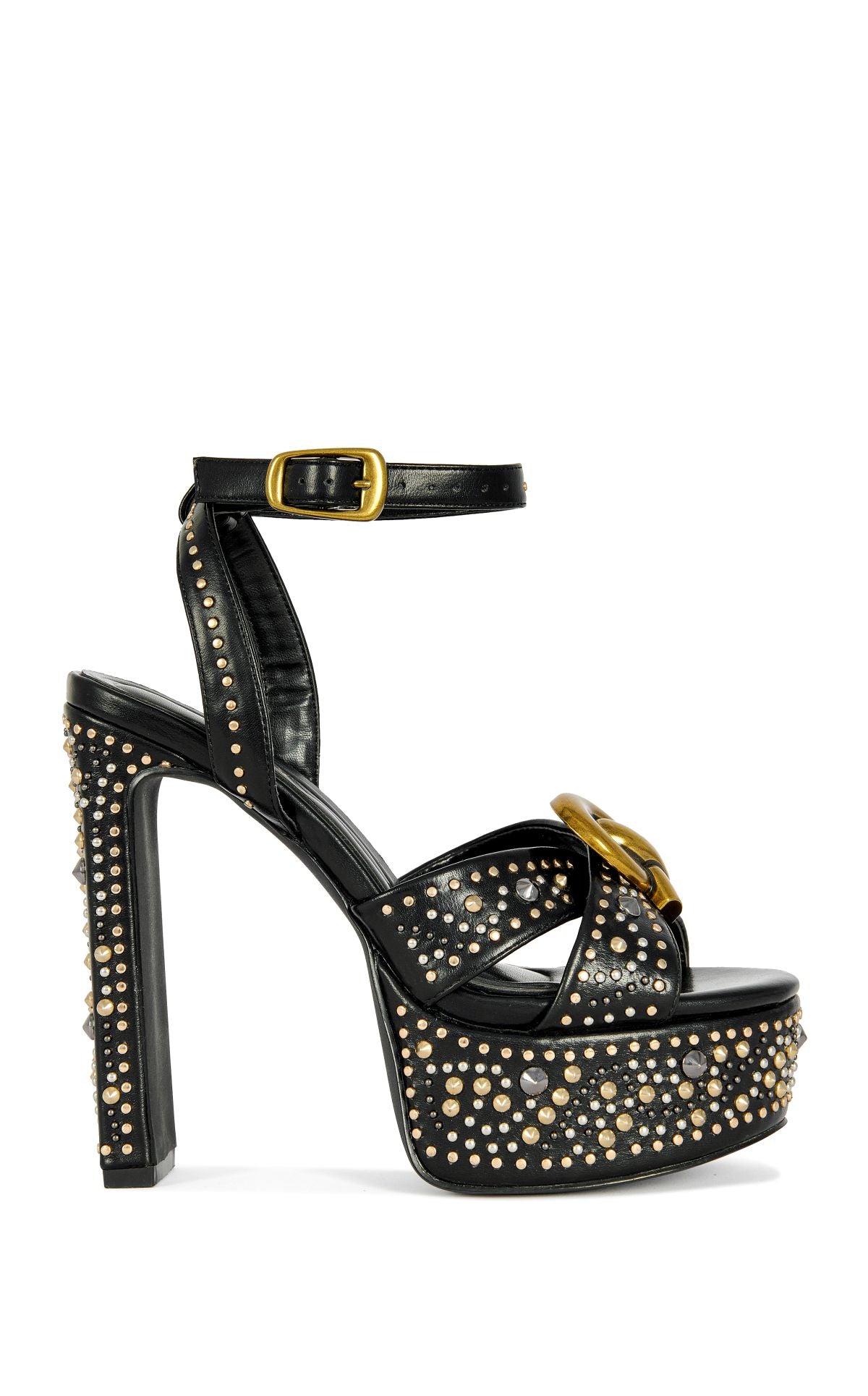 YUMA-BLACK BLOCK SANDAL | AZALEA WANG