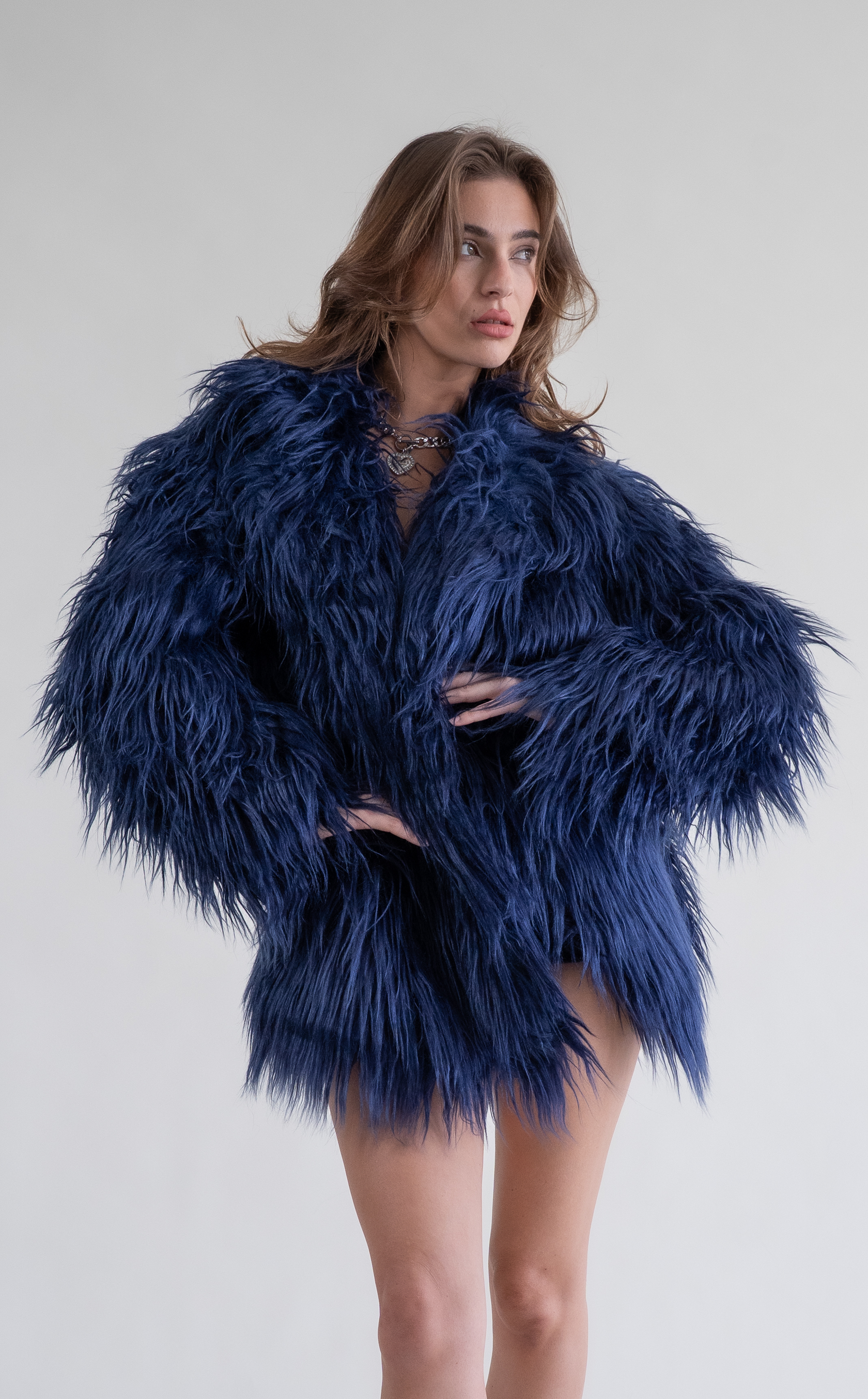BRECKENRIDGE-BLUE FAUX FUR JACKET | AZALEA WANG