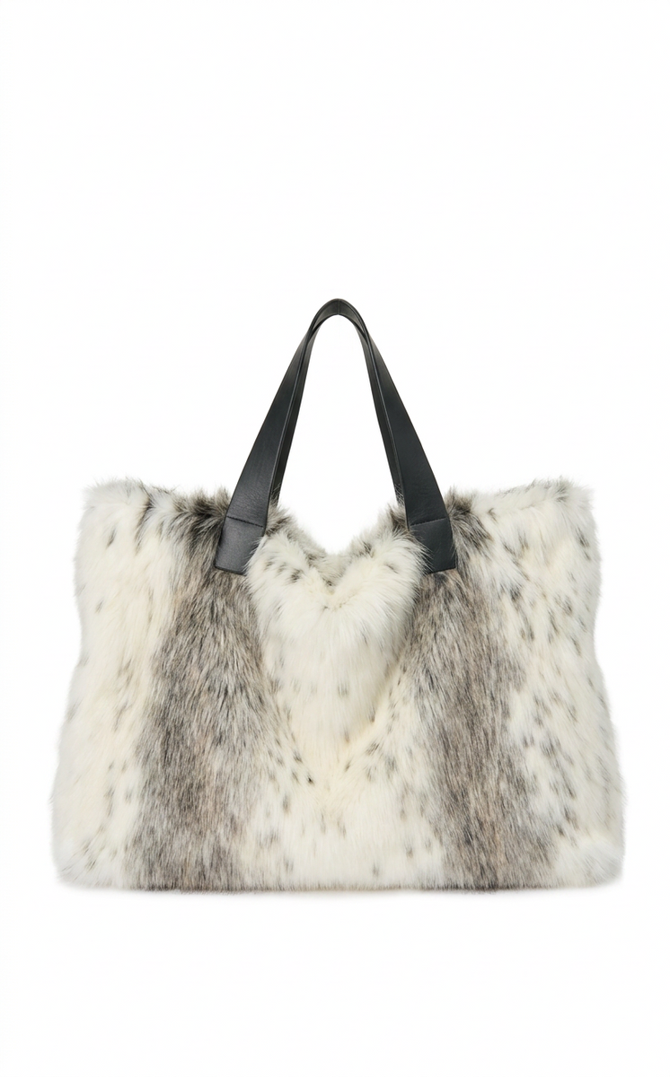 CONFIDANTE-CREAM FAUX FUR HANDBAGS | AZALEA WANG