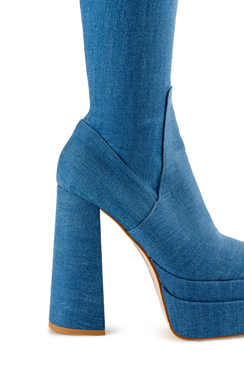 MAXINE DENIM PLATFORM BOOT