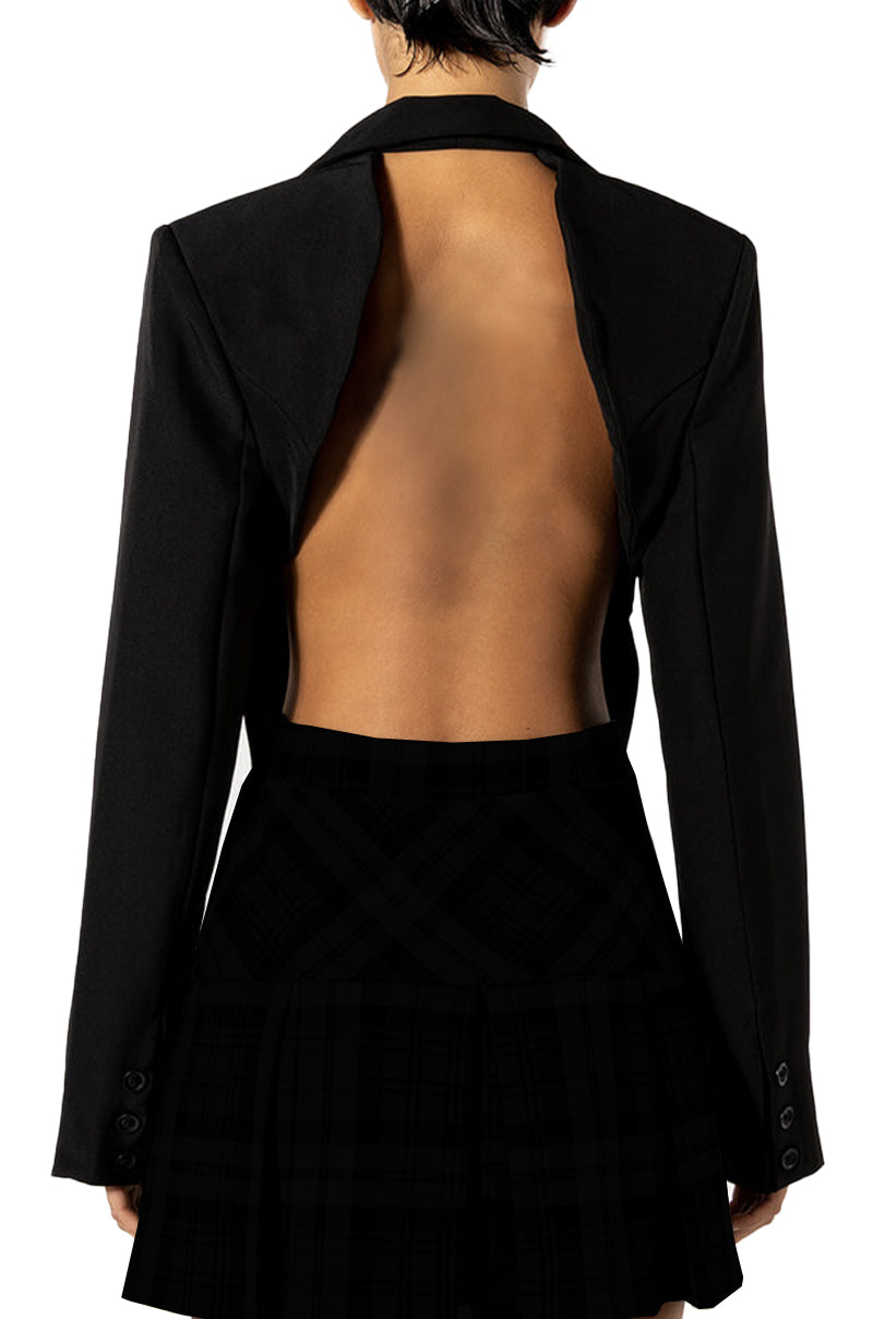 Backless blazer hot sale