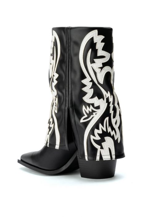 Black and white outlet bootie