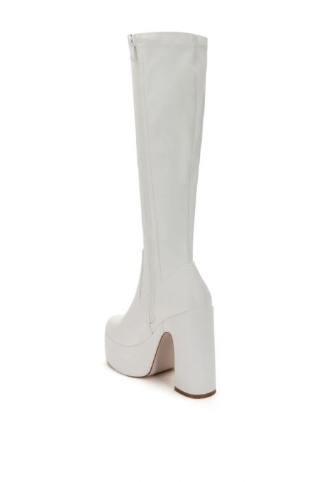 White leather hot sale platform boots