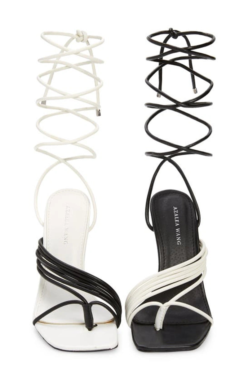 TAME-BLACKWHITE STILETTO SANDAL