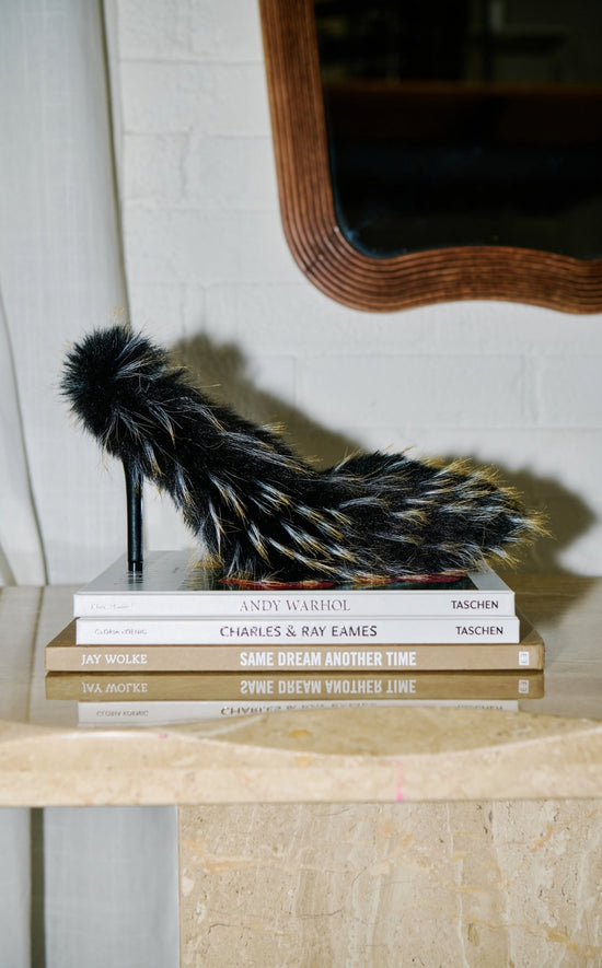 NOIR-BLACKMULTI FURRY STILETTO PUMP