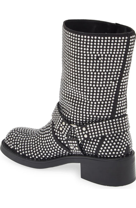 CHARITY-BLACKSILVER FLAT BOOTIE