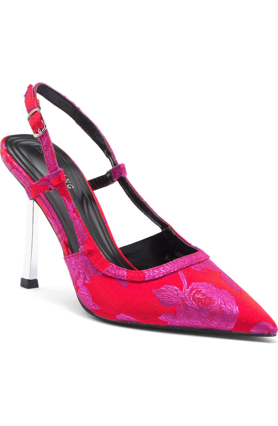 VENA-RED METALLIC STILETTO PUMP