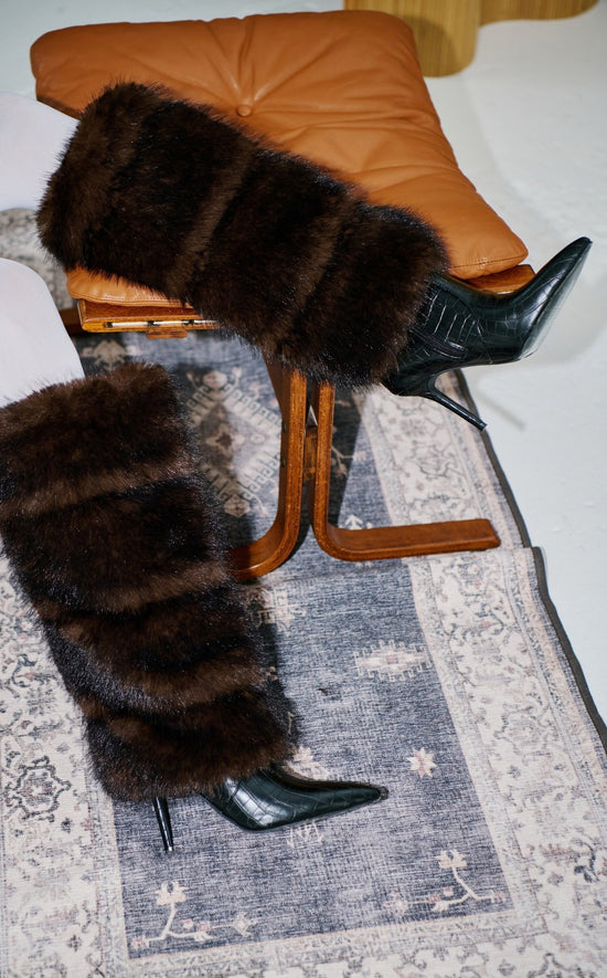 ZENTHRA-CHOCOLATE FAUX FUR STILETTO BOOT