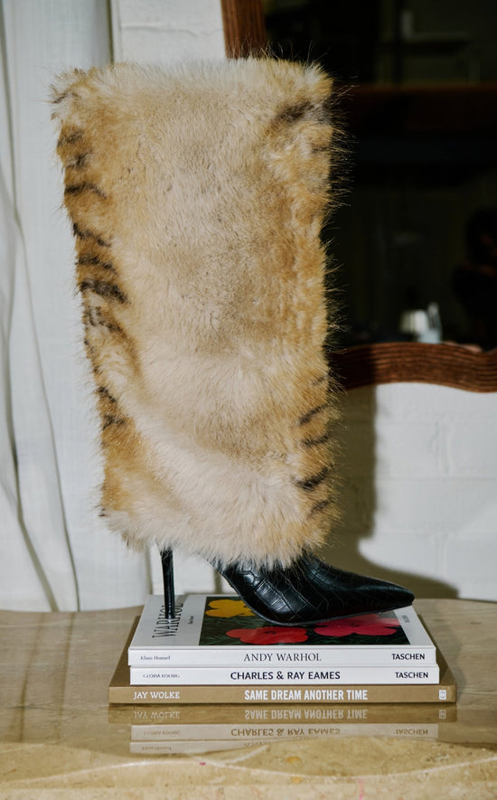 ZENTHRA-CREAMMULTI FAUX FUR STILETTO BOOT