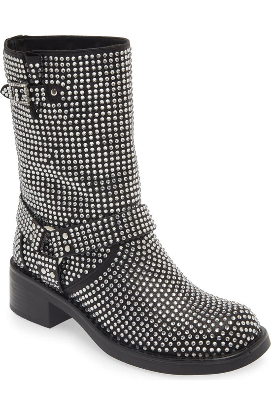 CHARITY-BLACKSILVER FLAT BOOTIE